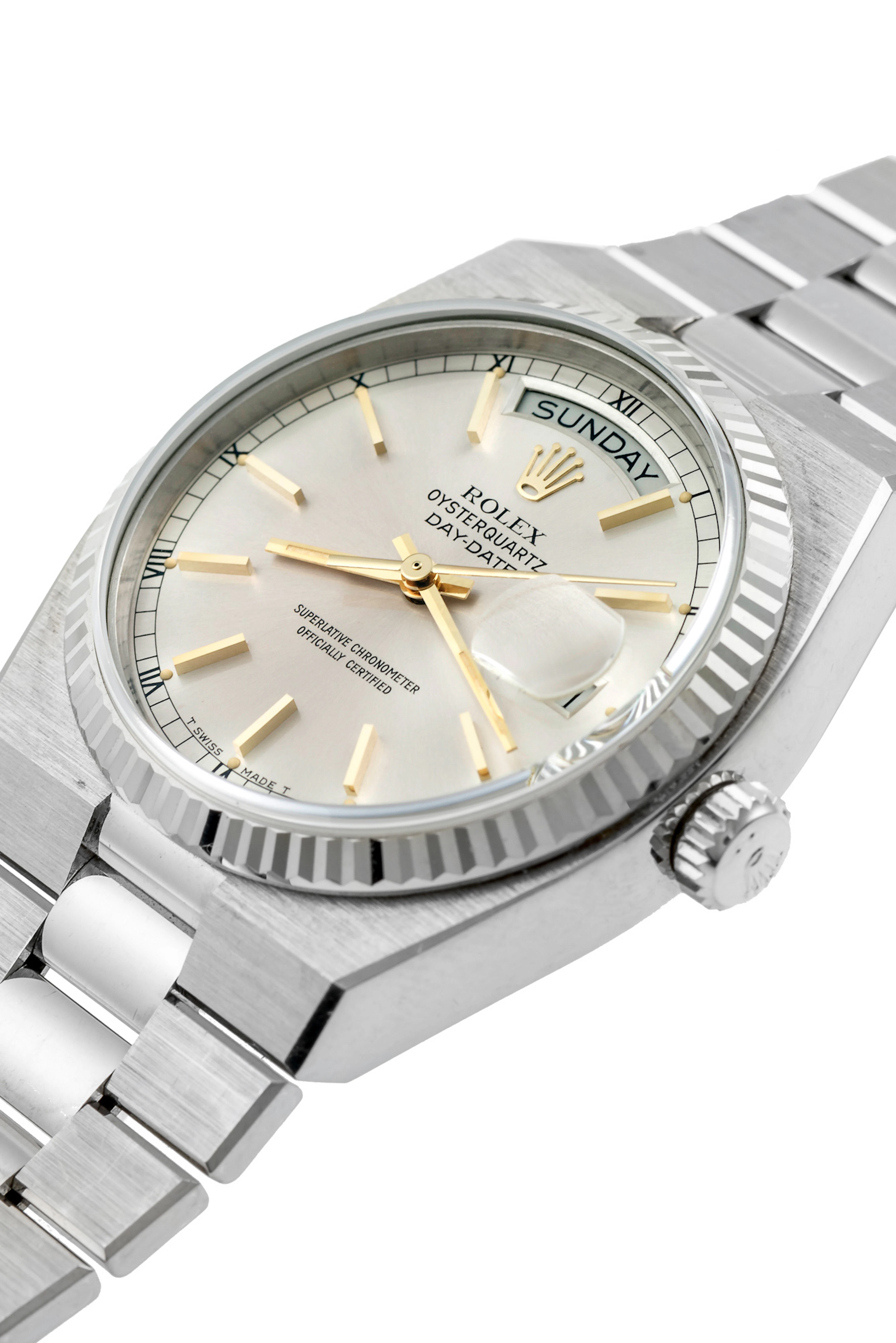 ROLEX OYSTER QUARTZ DAY-DATE WHITE GOLD
