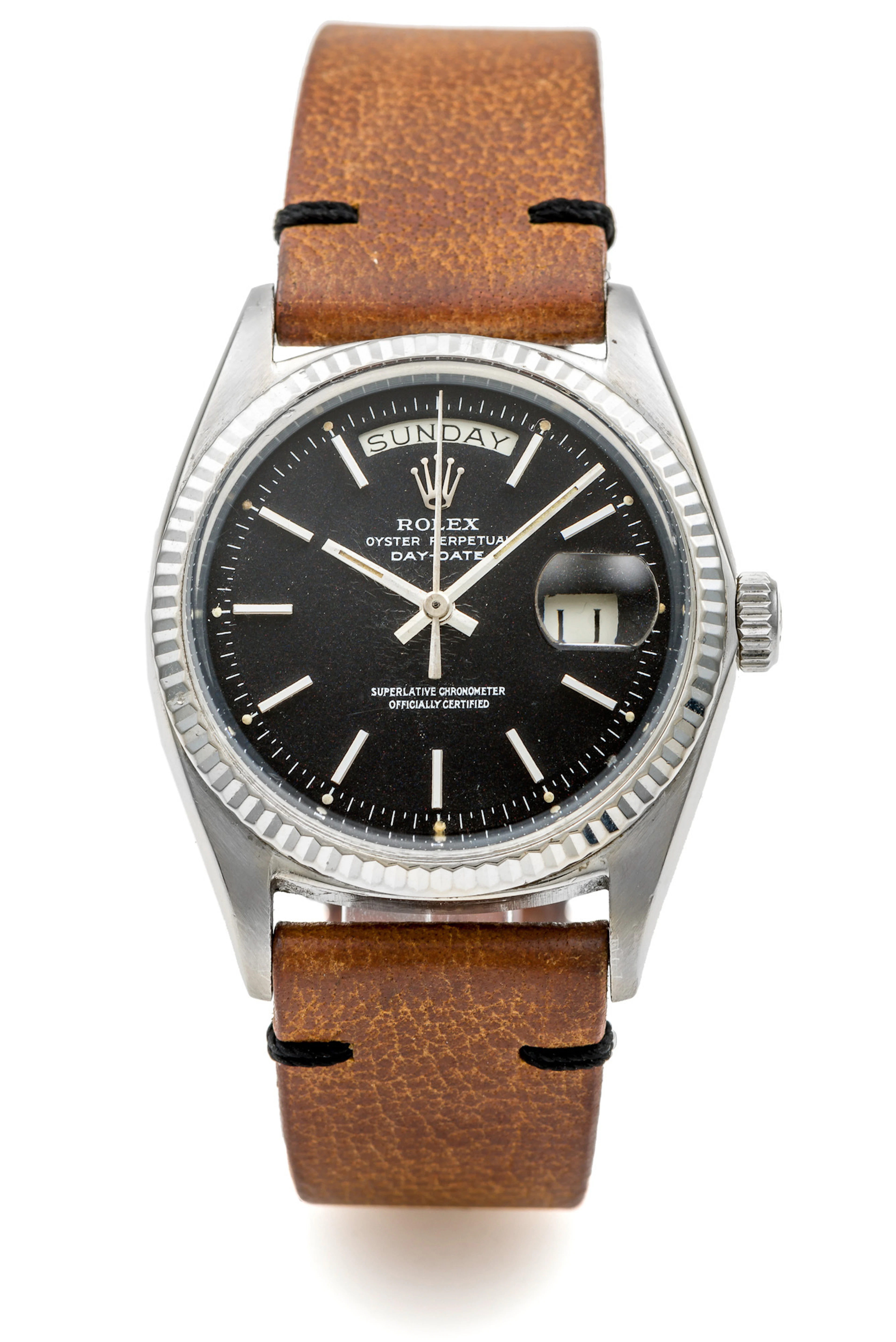 ROLEX, REF. 1803, DAY-DATE, BLACK DIAL, WHITE GOLD