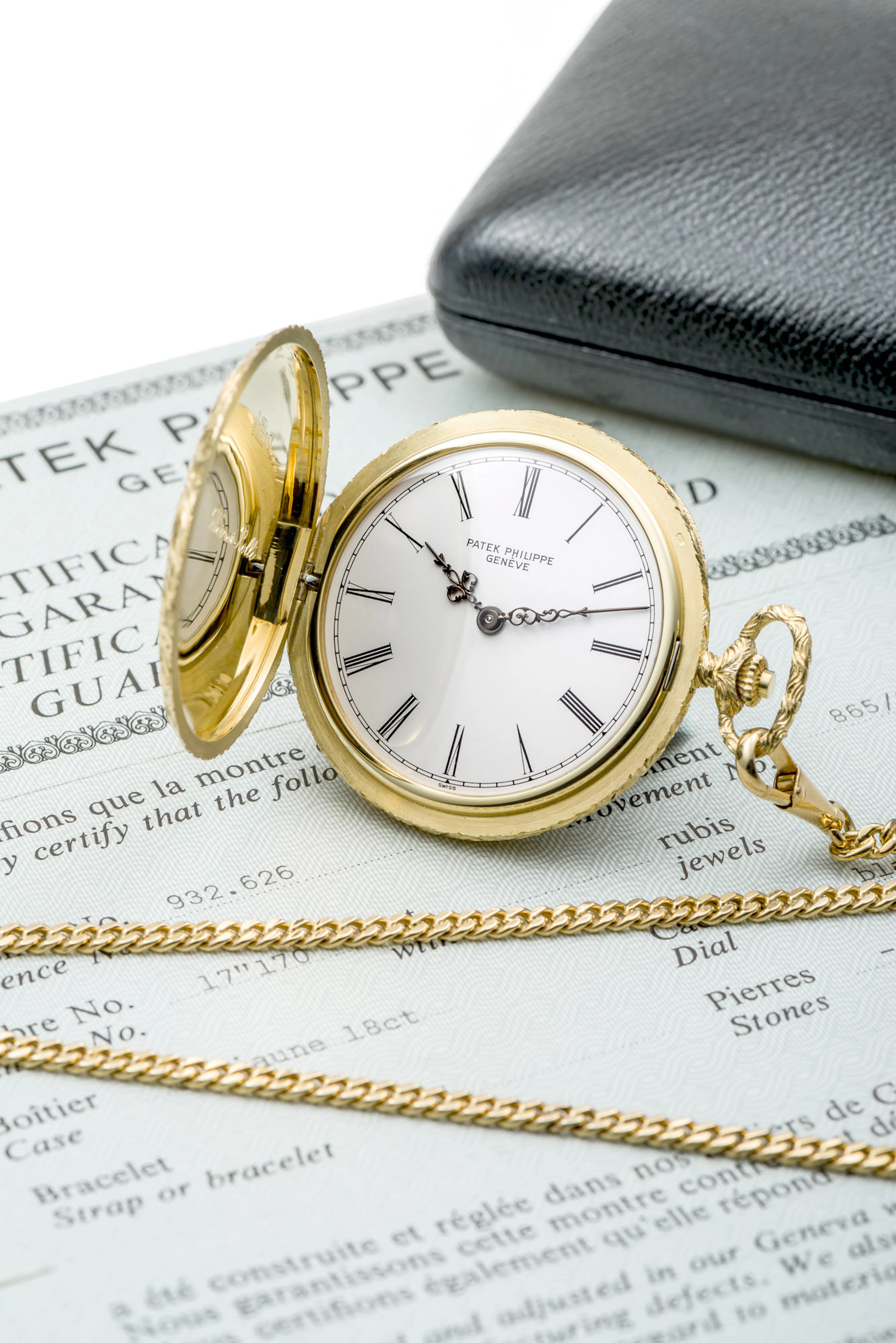 PATEK PHILIPPE, REF. 865, DOUBLE SIDED HAND ENGRAVED POCKET WATCH