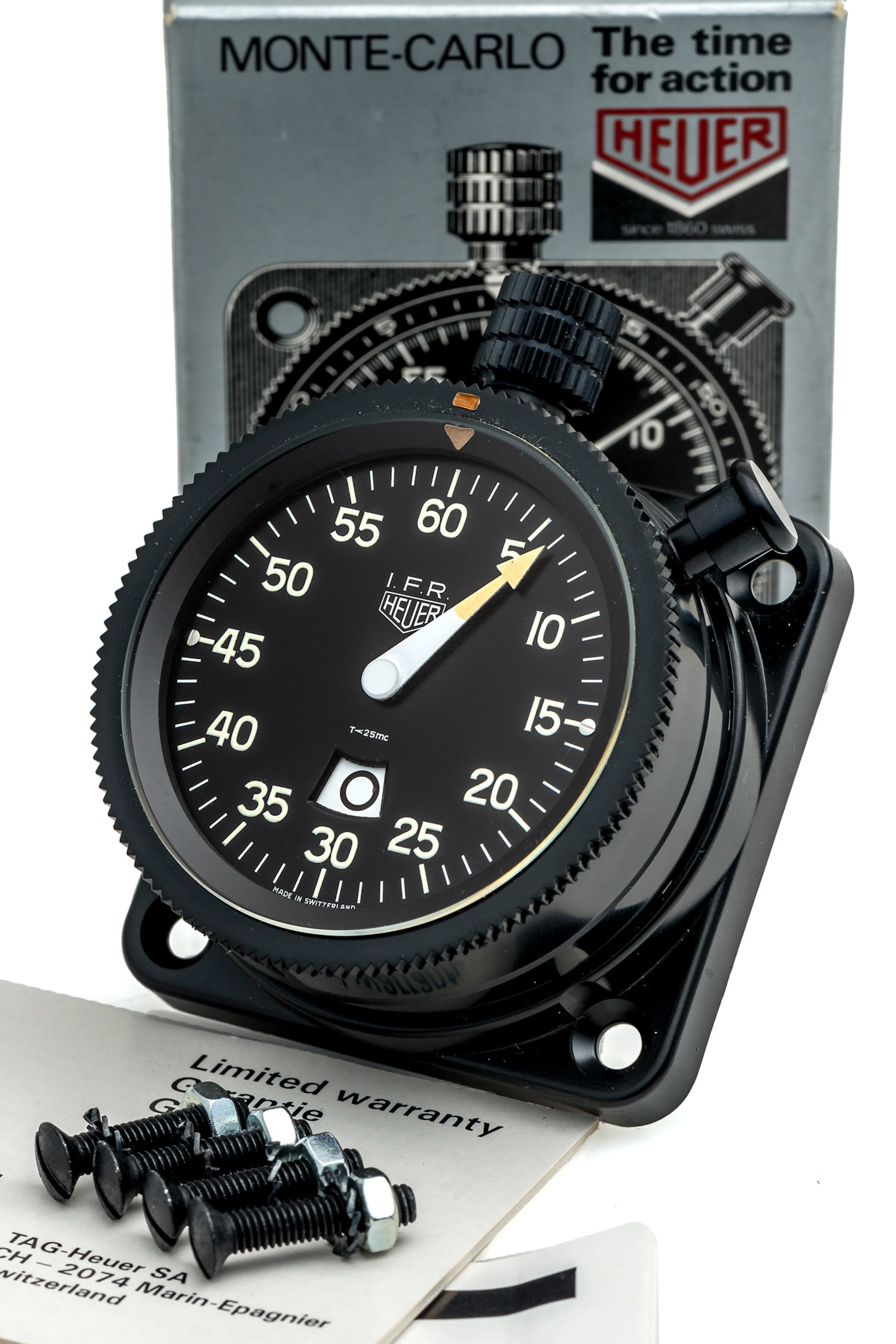 HEUER, IFR INSTRUMENT FLIGHT RULES) DASHBOARD CHRONOGRAPH, NEW OLD STOCK