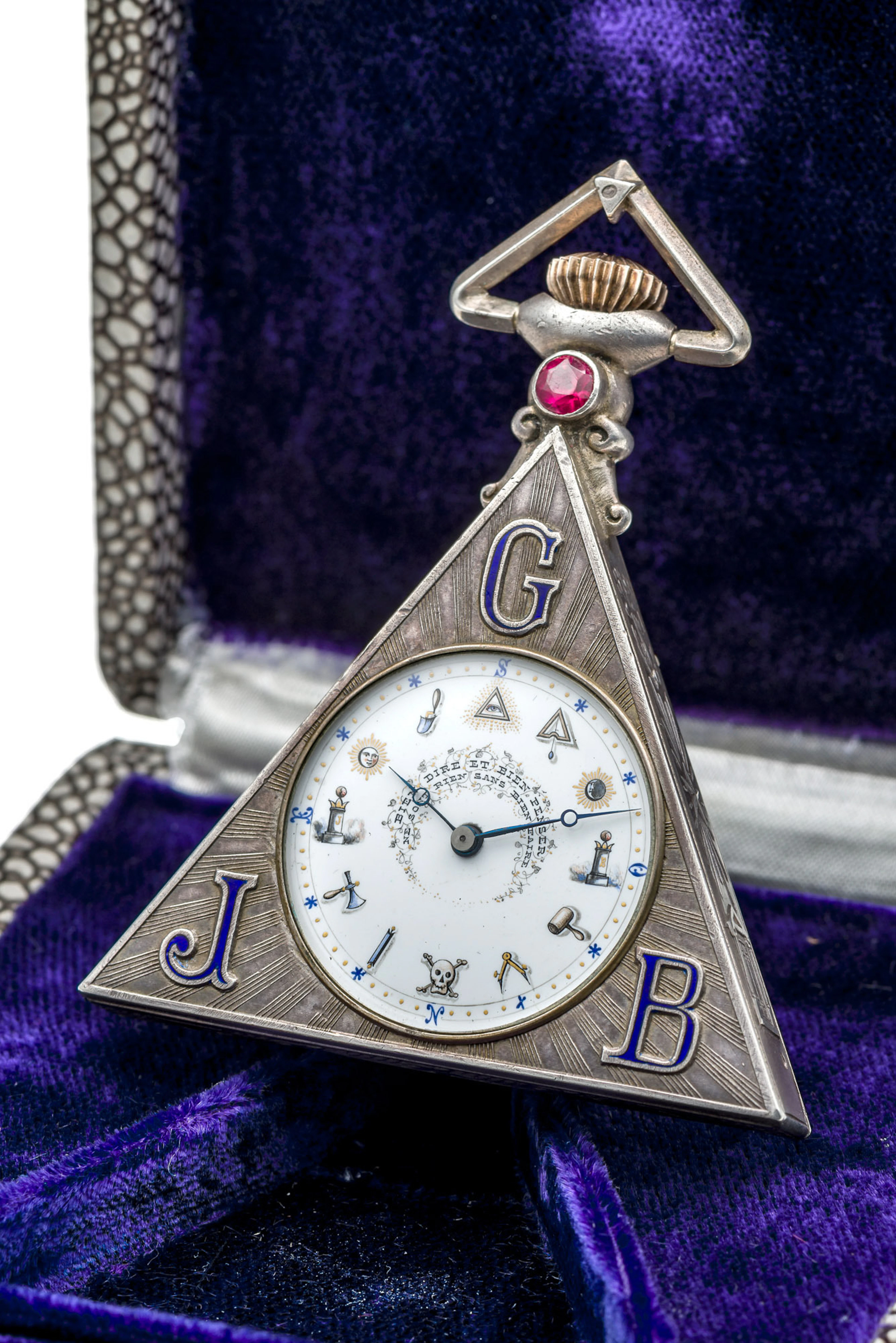 MASONIC SILVER POCKET WATCH