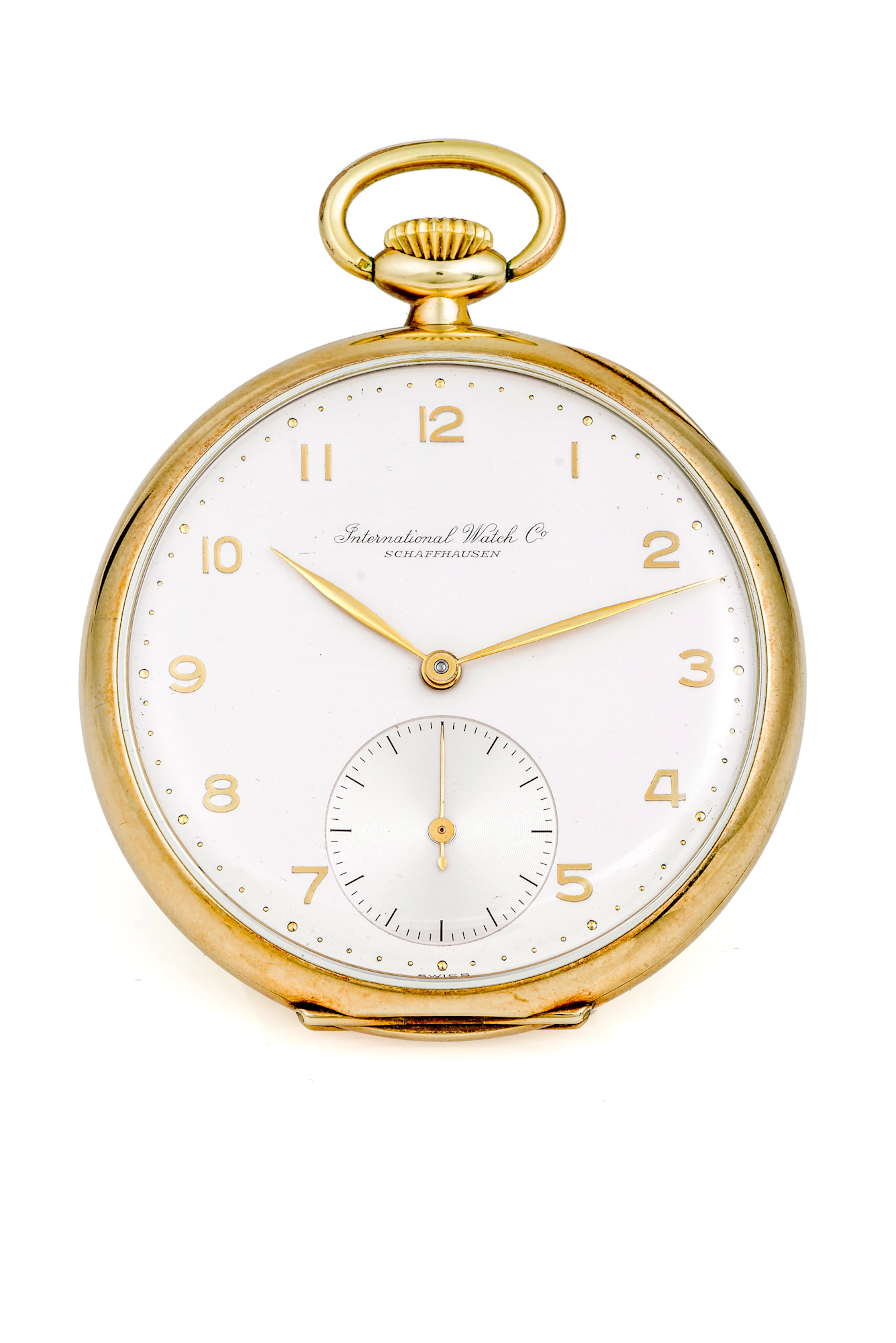 IWC, LARGE OPENFACE FACE POCKET WATCH, GOLD