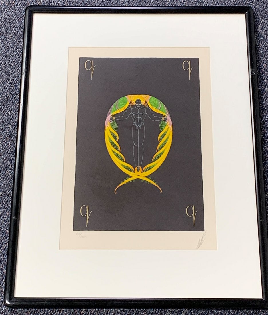 Erte' Lithograph Alphabet Series Q 83/350
