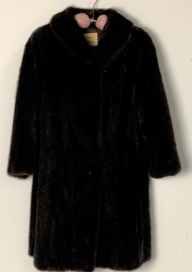 Vintage Macy's Little Shop Brown Mink Fur Coat
