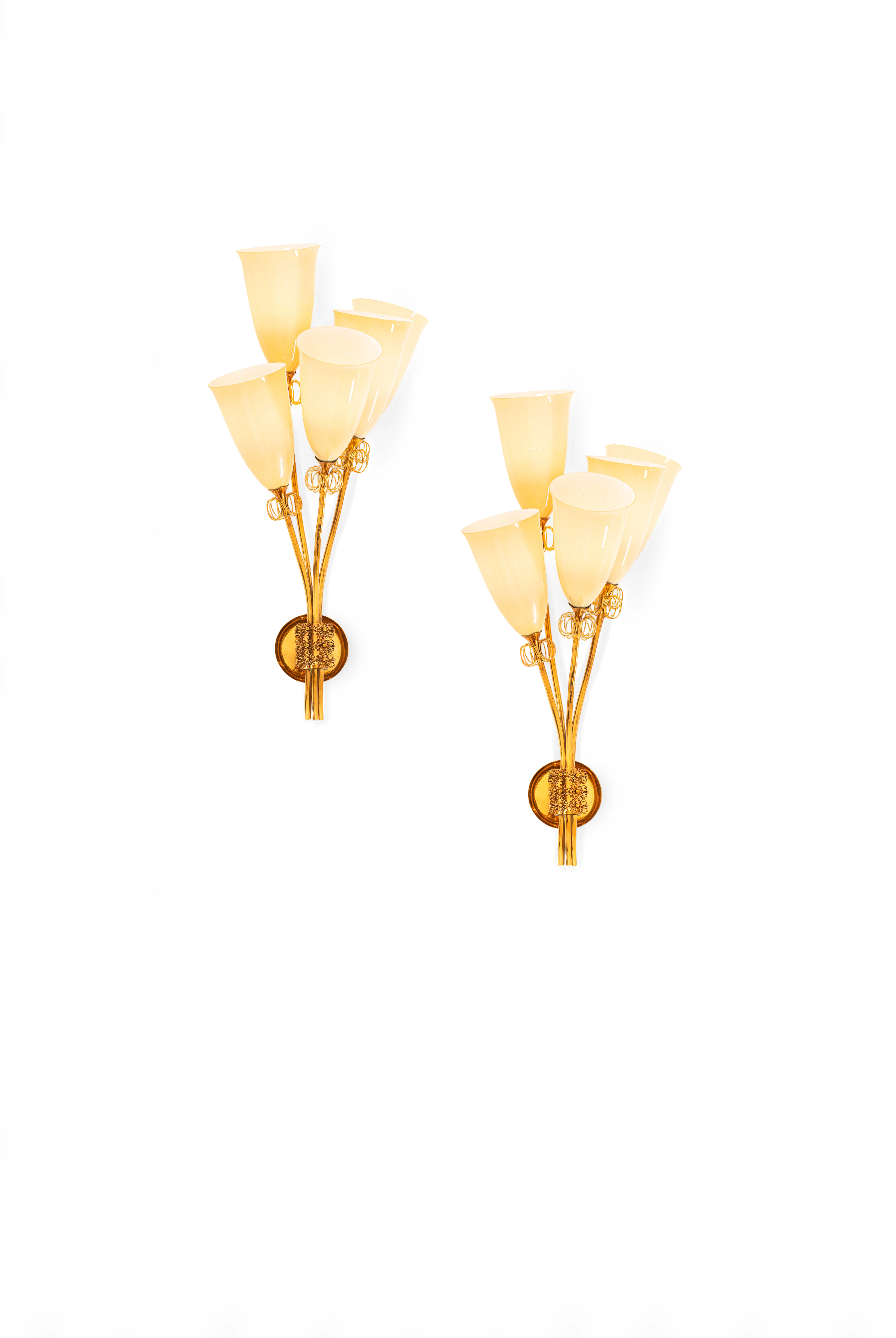 Paavo Tynell (1890-1973) – Pair of wall lights model 9432...