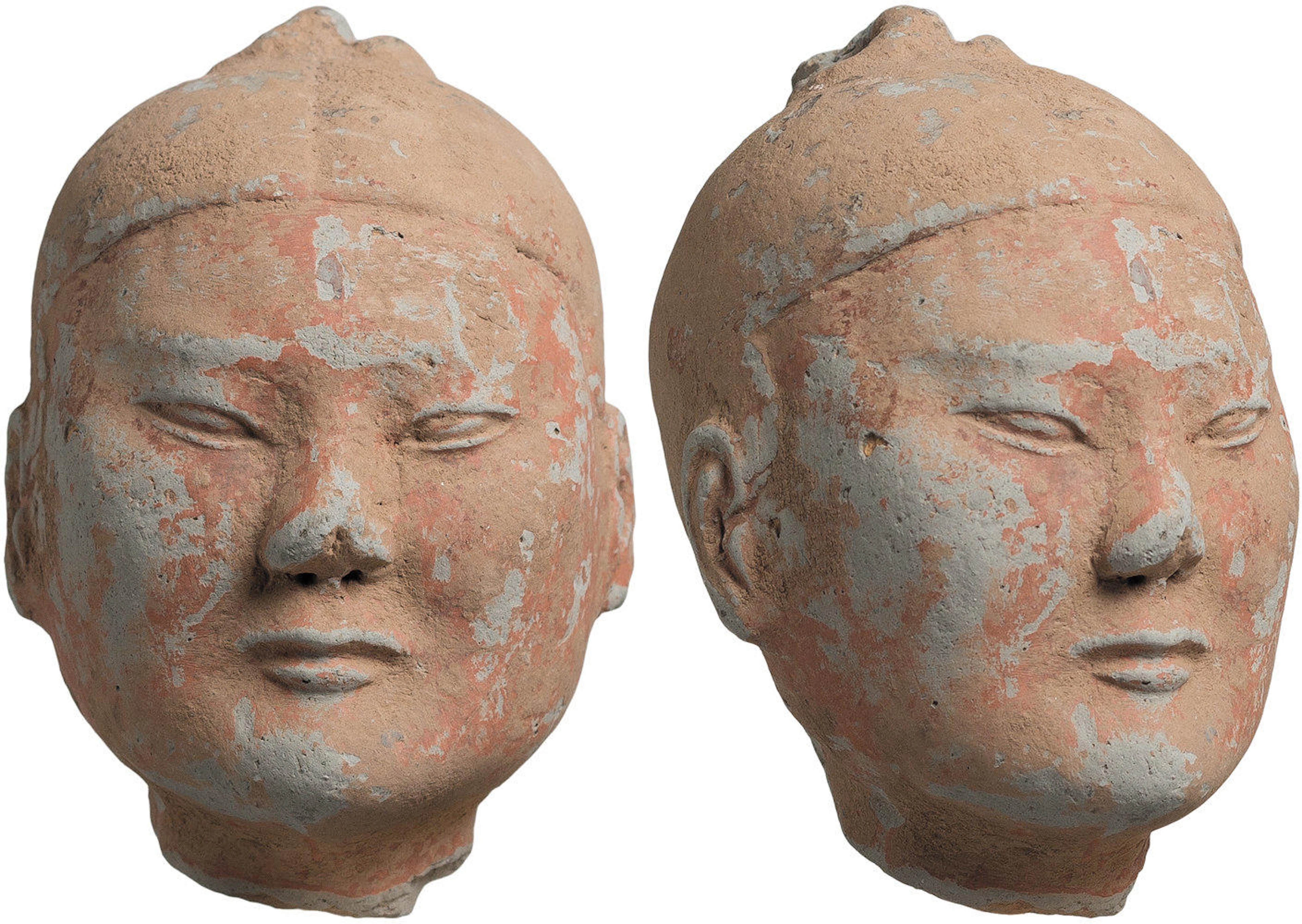 Chinese Han Grey Pottery Head; ca