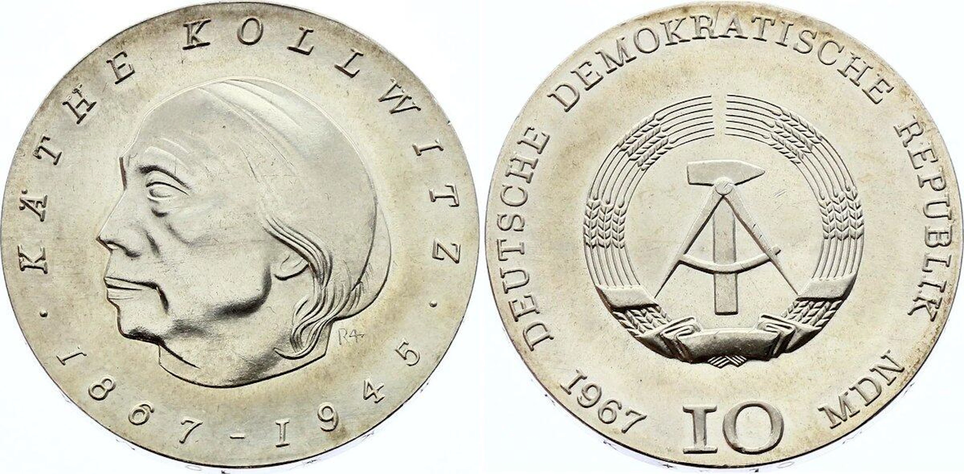 Germany - GDR 10 Mark 1967 ERROR Edge Very Rare!