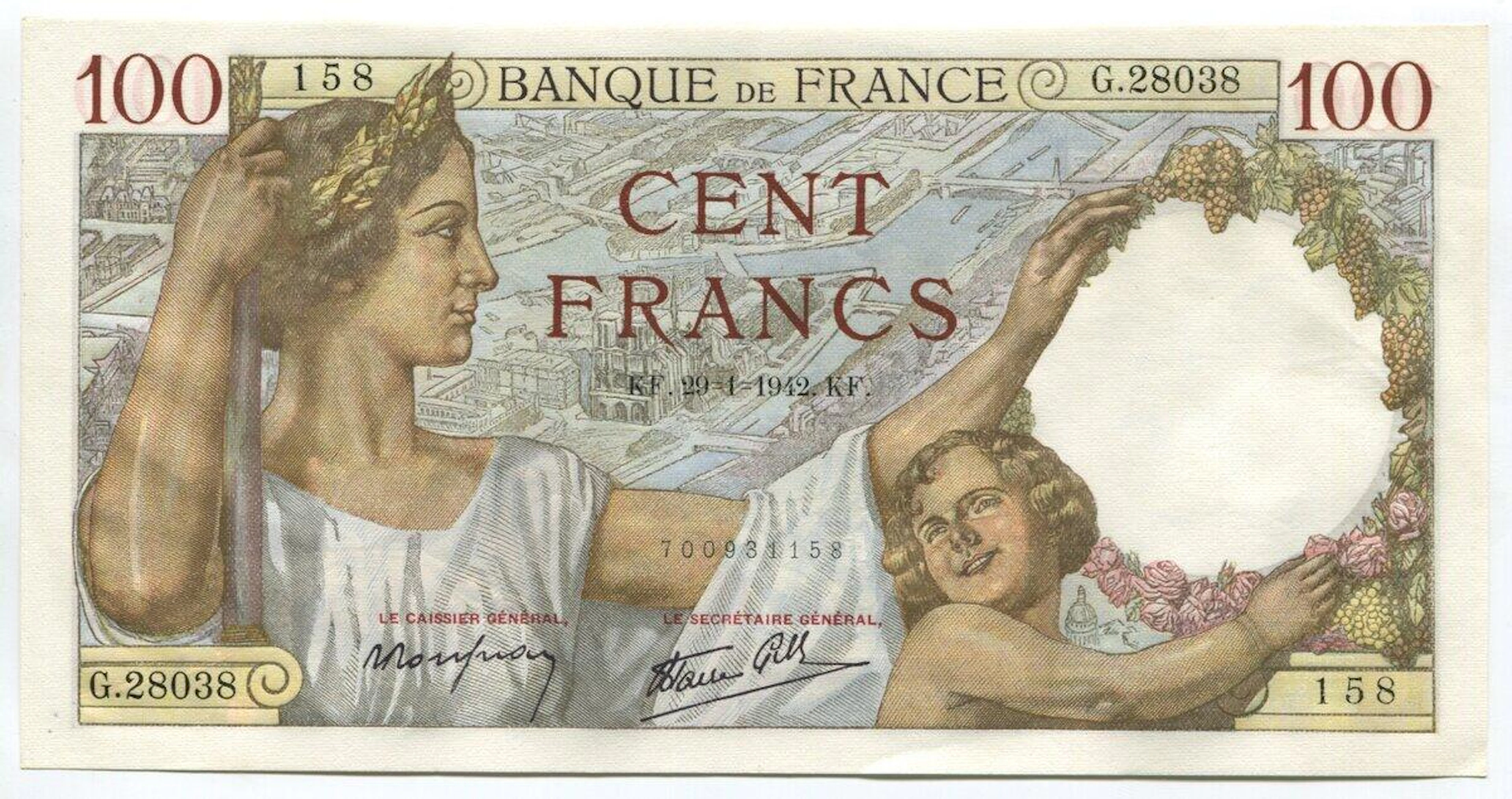 France 100 Francs 1942