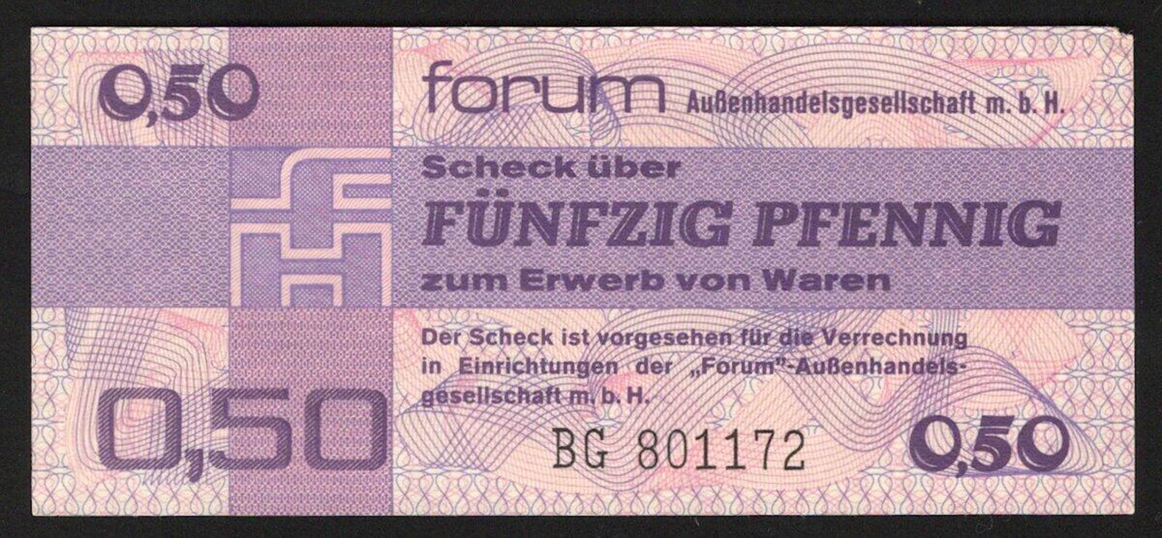 Germany - DDR Foreing Exchange Certificate 50 Pfennig 1979