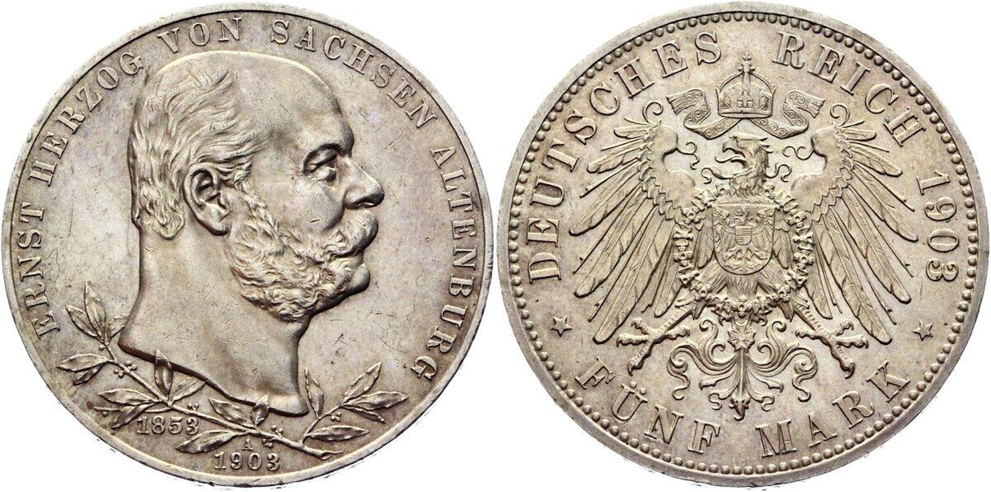 Germany - Empire Saxe-Altenburg 5 Mark 1903 A