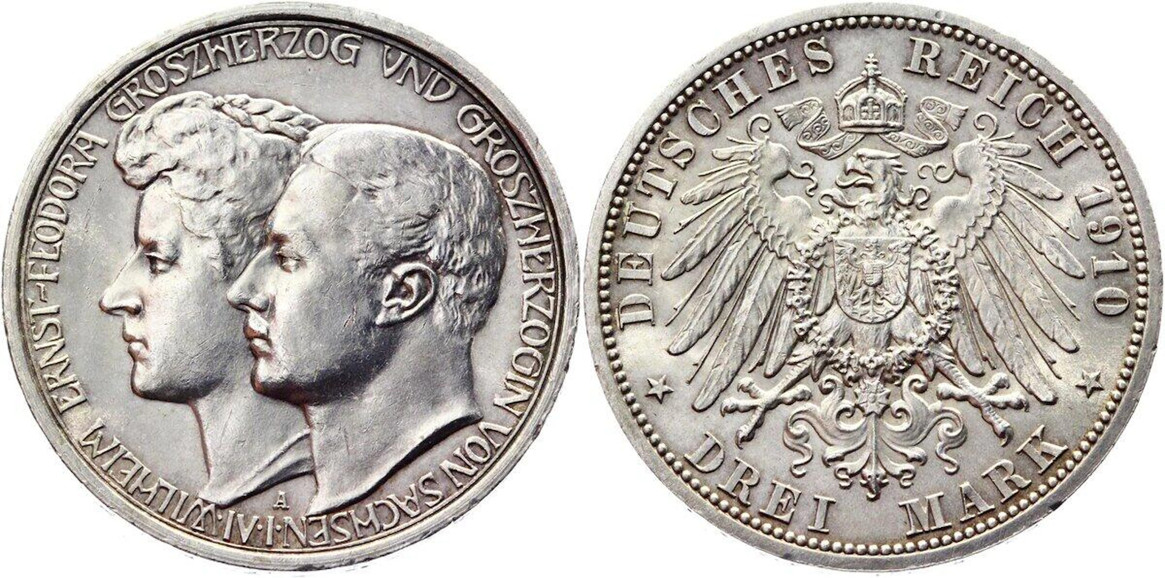 Germany - Empire Saxe-Weimar-Eisenach 3 Mark 1910 A