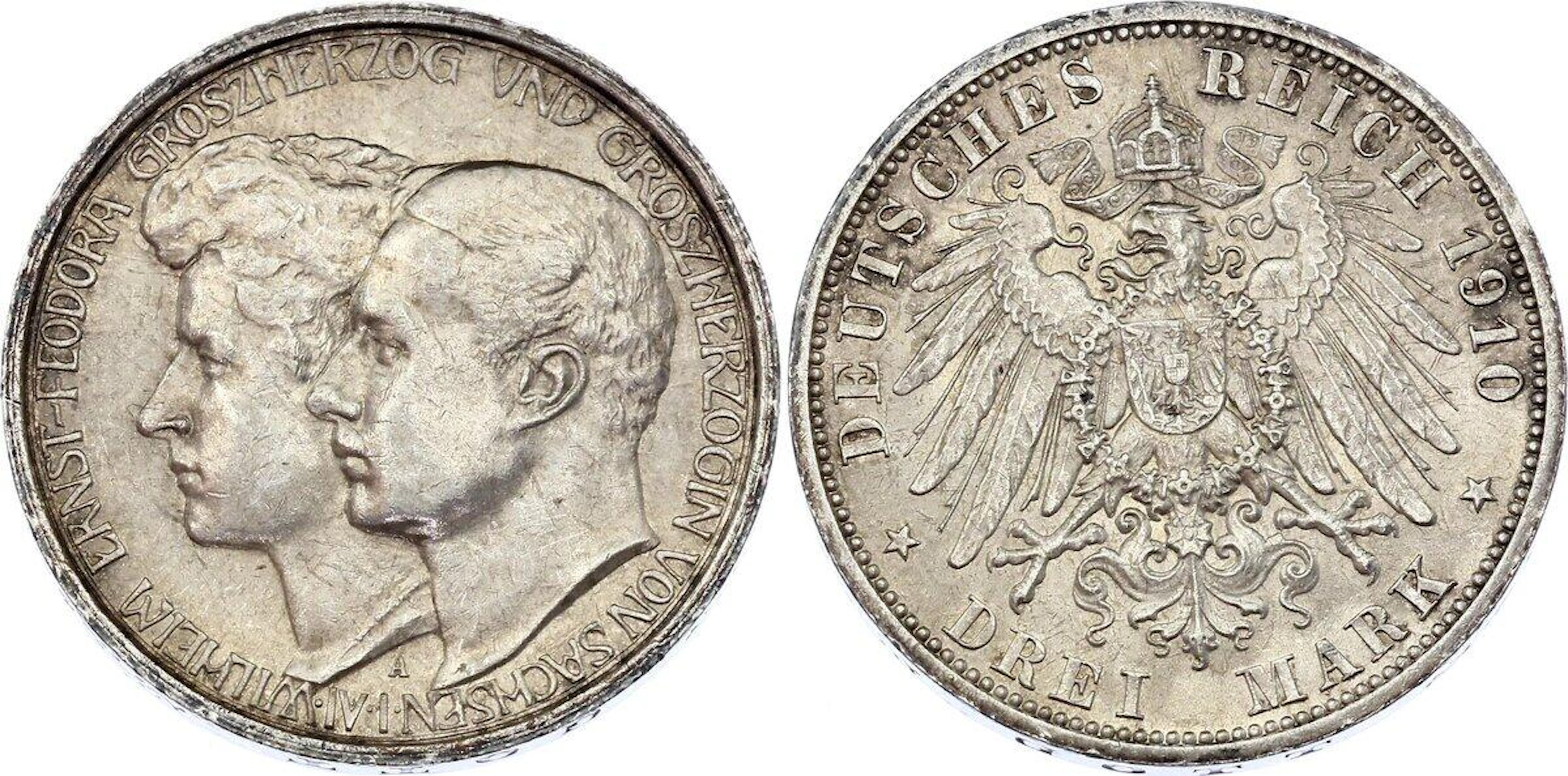 Germany - Empire Saxe-Weimar-Eisenach 3 Mark 1910 A