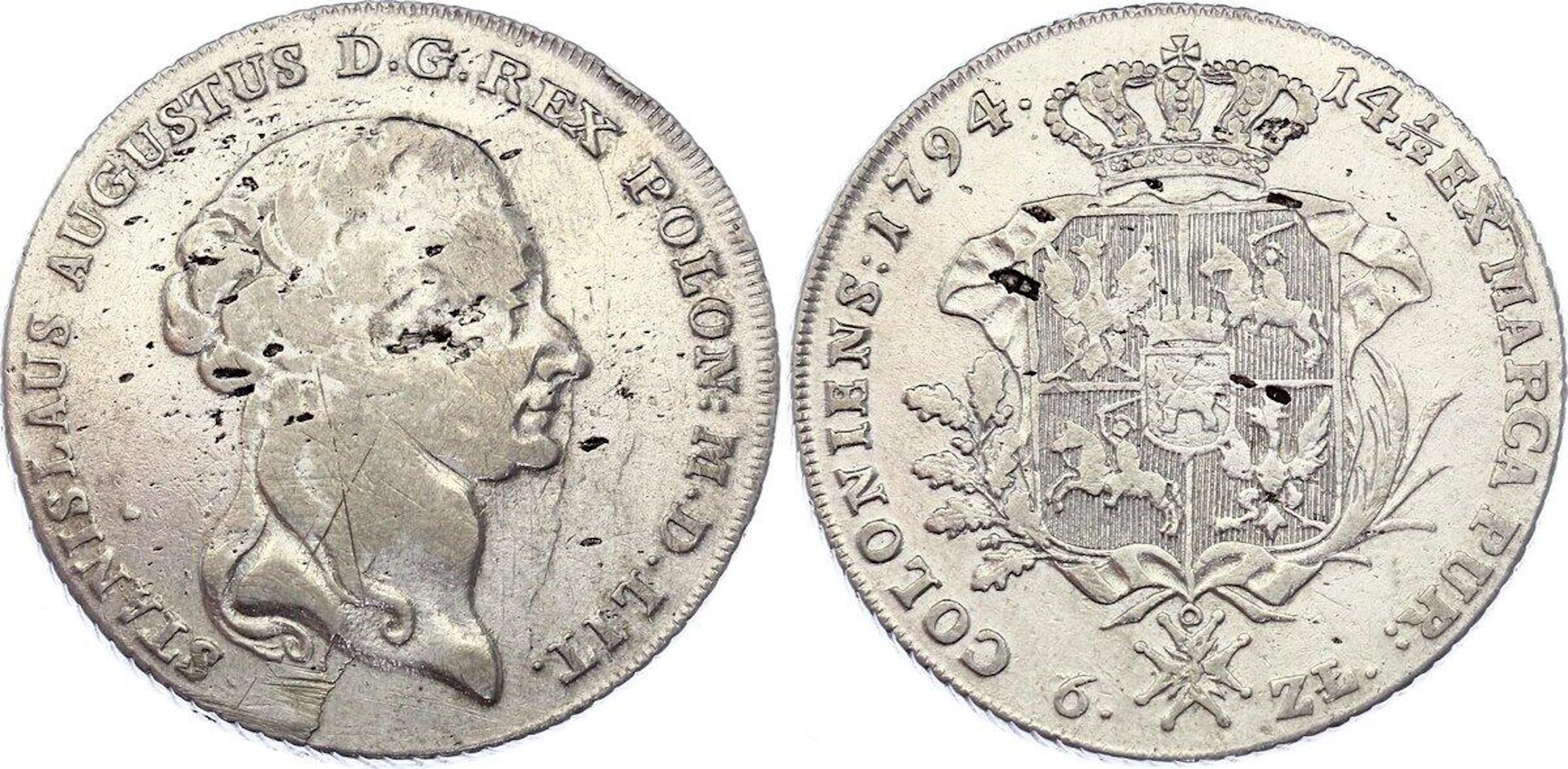Poland Talar of 6 Zlotych 1794