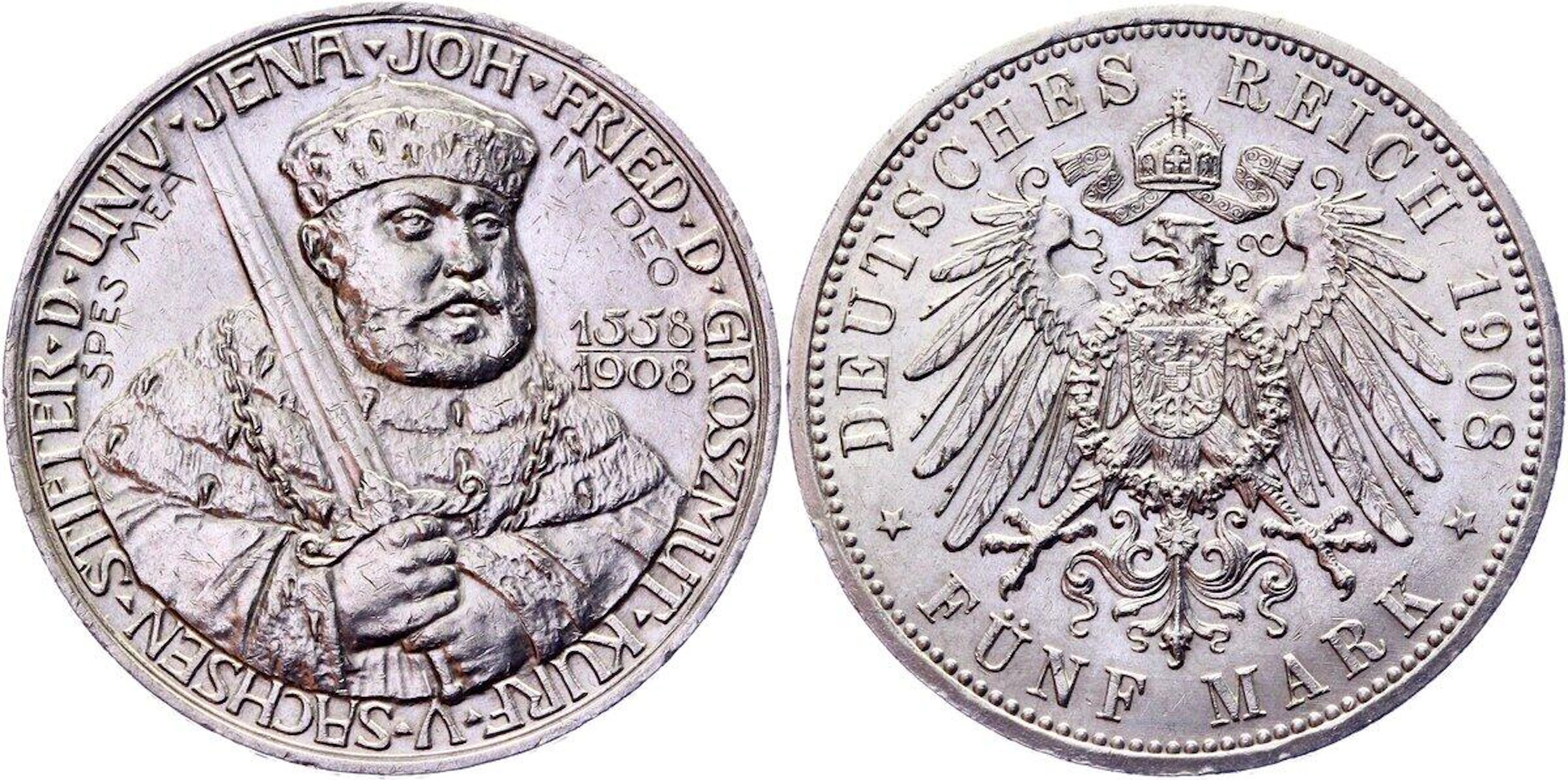 Germany - Empire Saxe-Weimar-Eisenach 5 Mark 1904 A Commemorative Issue