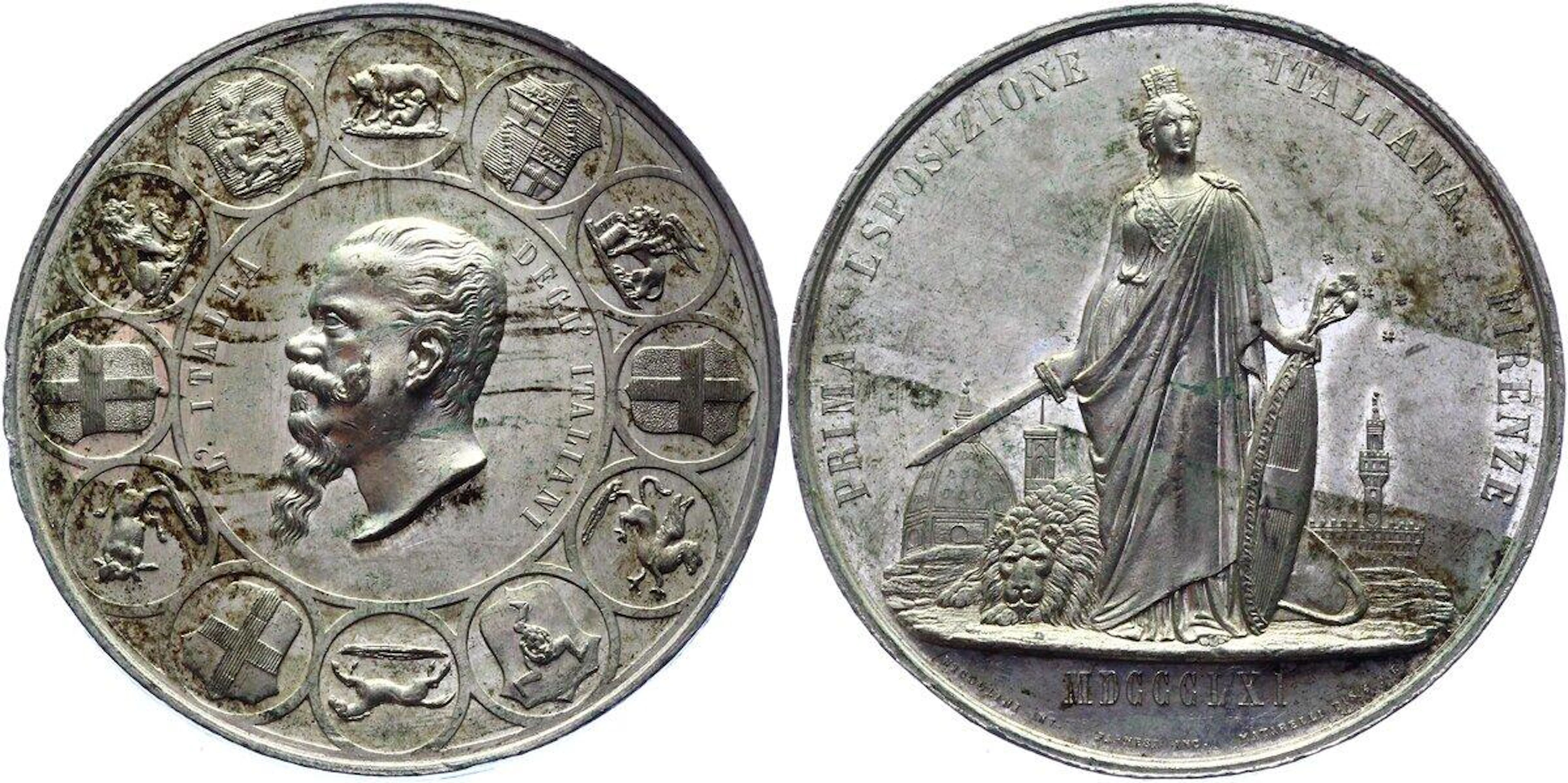 Italy Medal First Italian Exhibition Florence 1861 MDCCCLXI