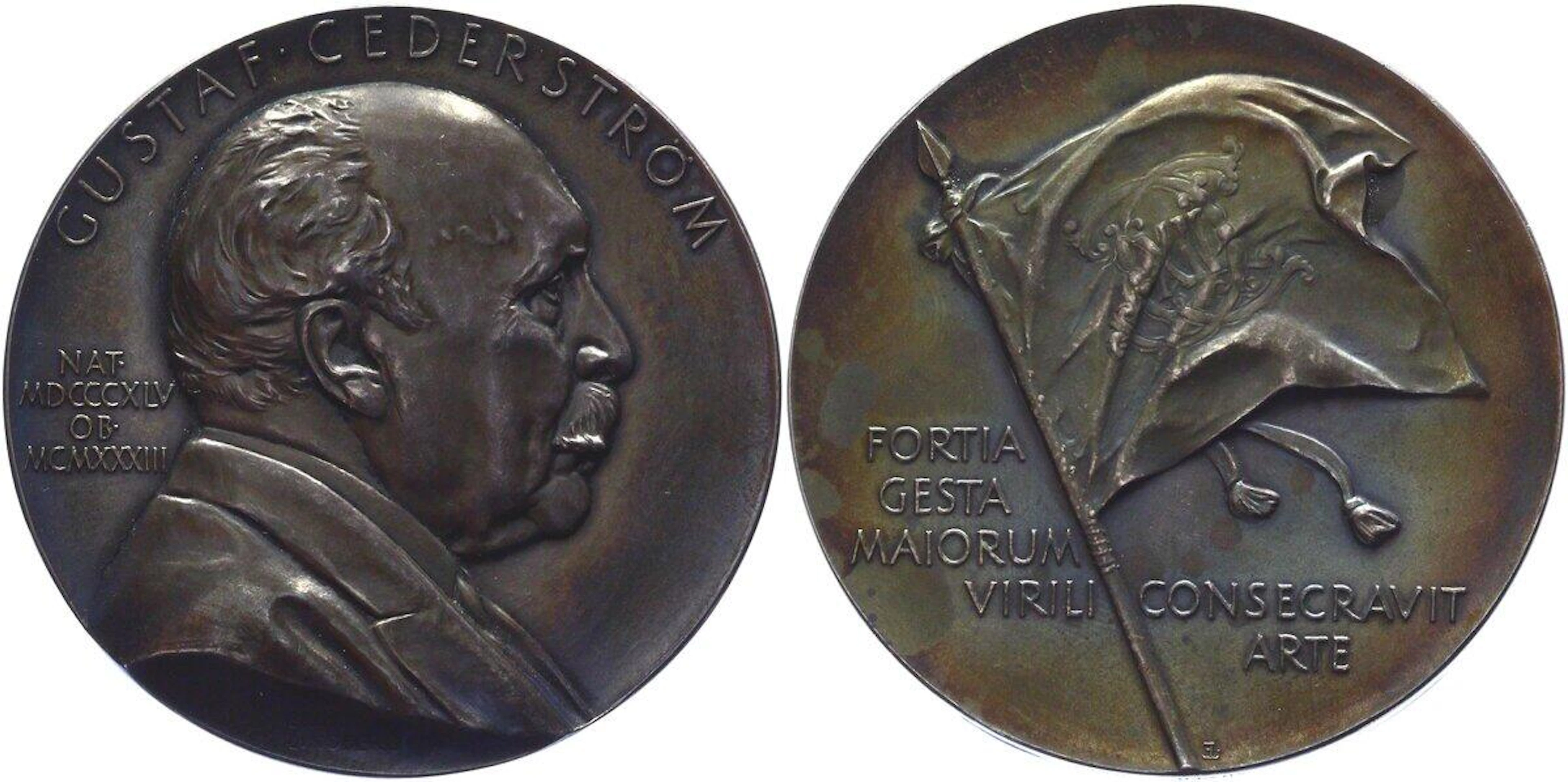 Sweden Silver Medal Death of Gustaf Cederstrom 1845 - 1933