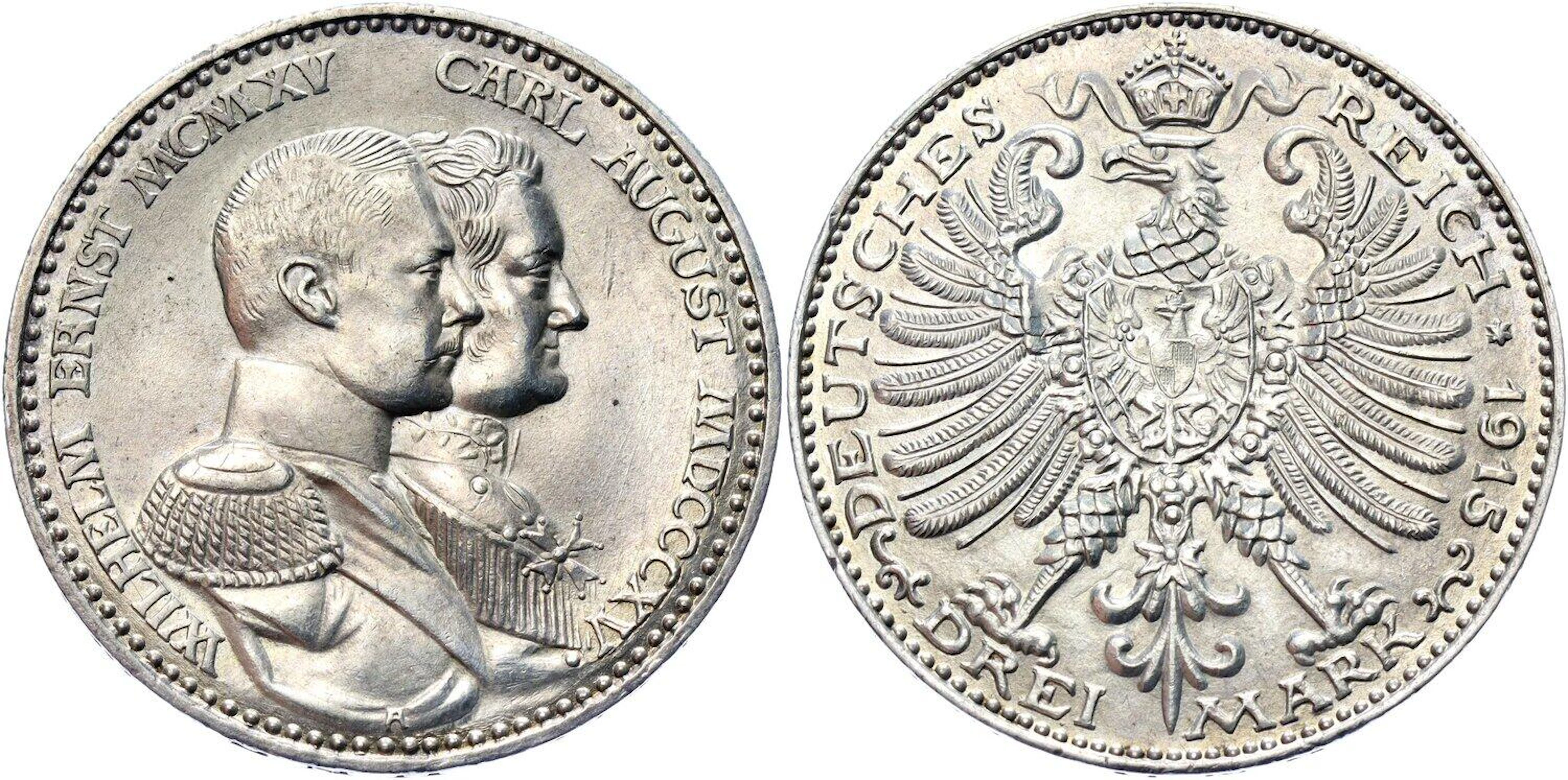 Germany - Empire Saxe-Weimar-Eisenach 3 Mark 1915 A Commemorative Issue