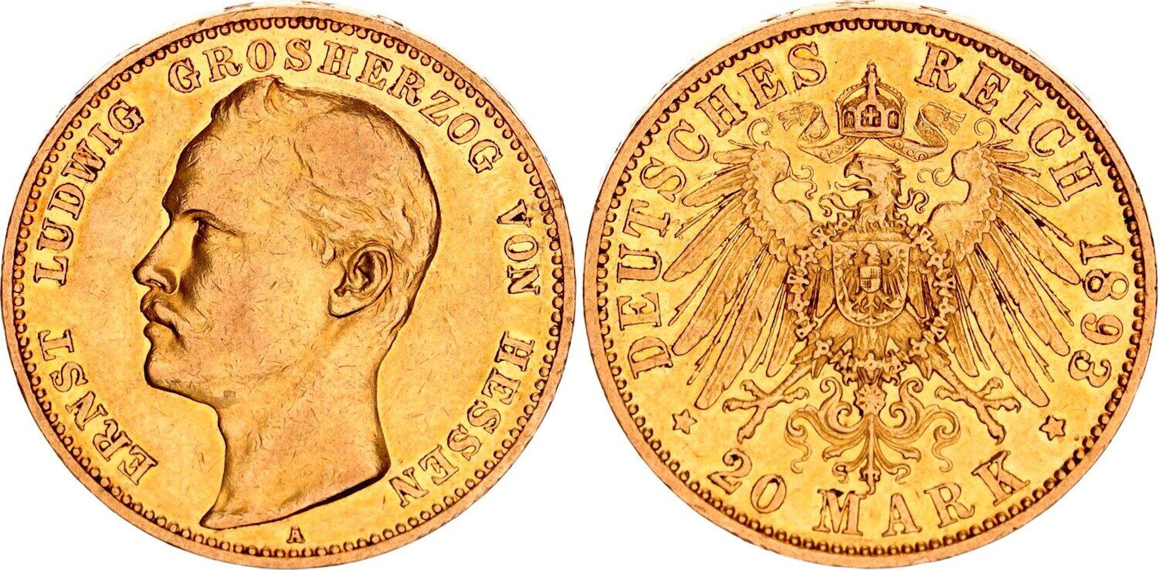Germany - Empire Hessen 20 Mark 1893 A
