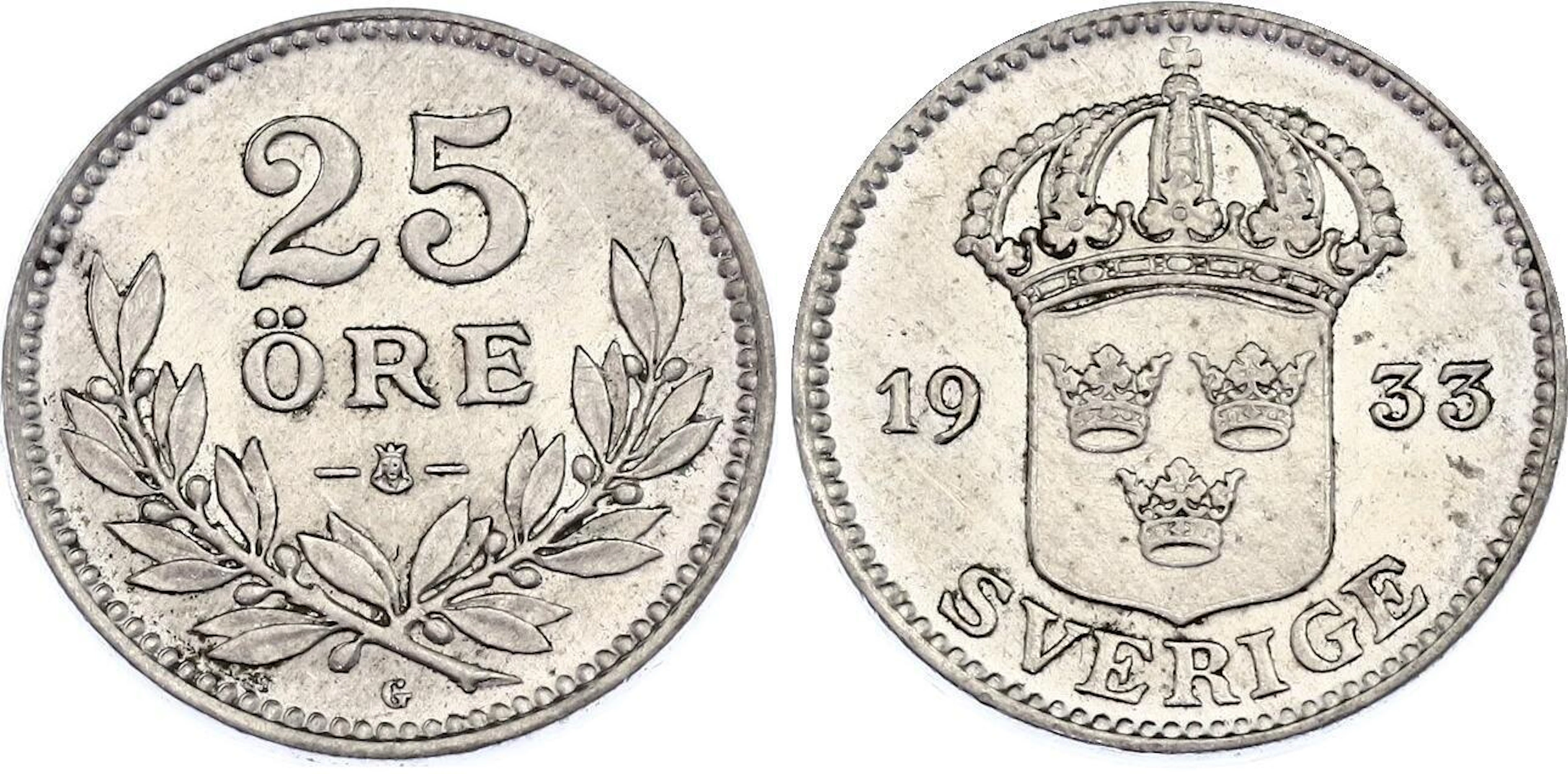 Sweden 25 Ore 1933 G