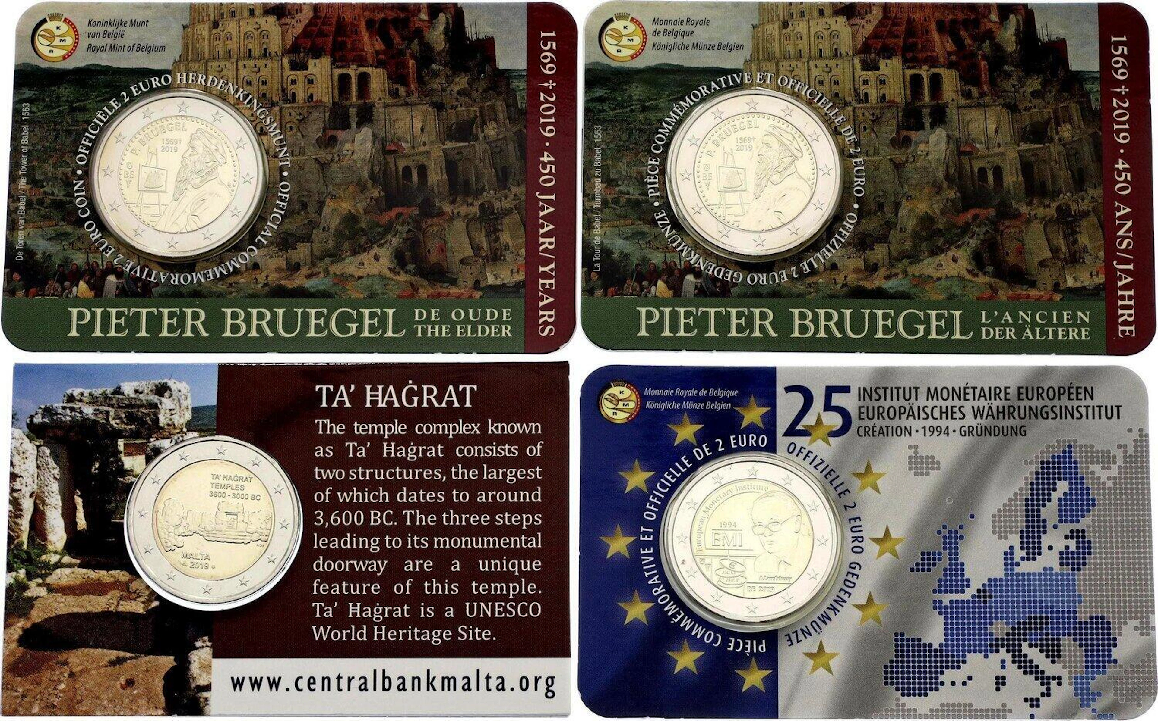 Europe Belgium & Malta 4 x 2 Euro 2019