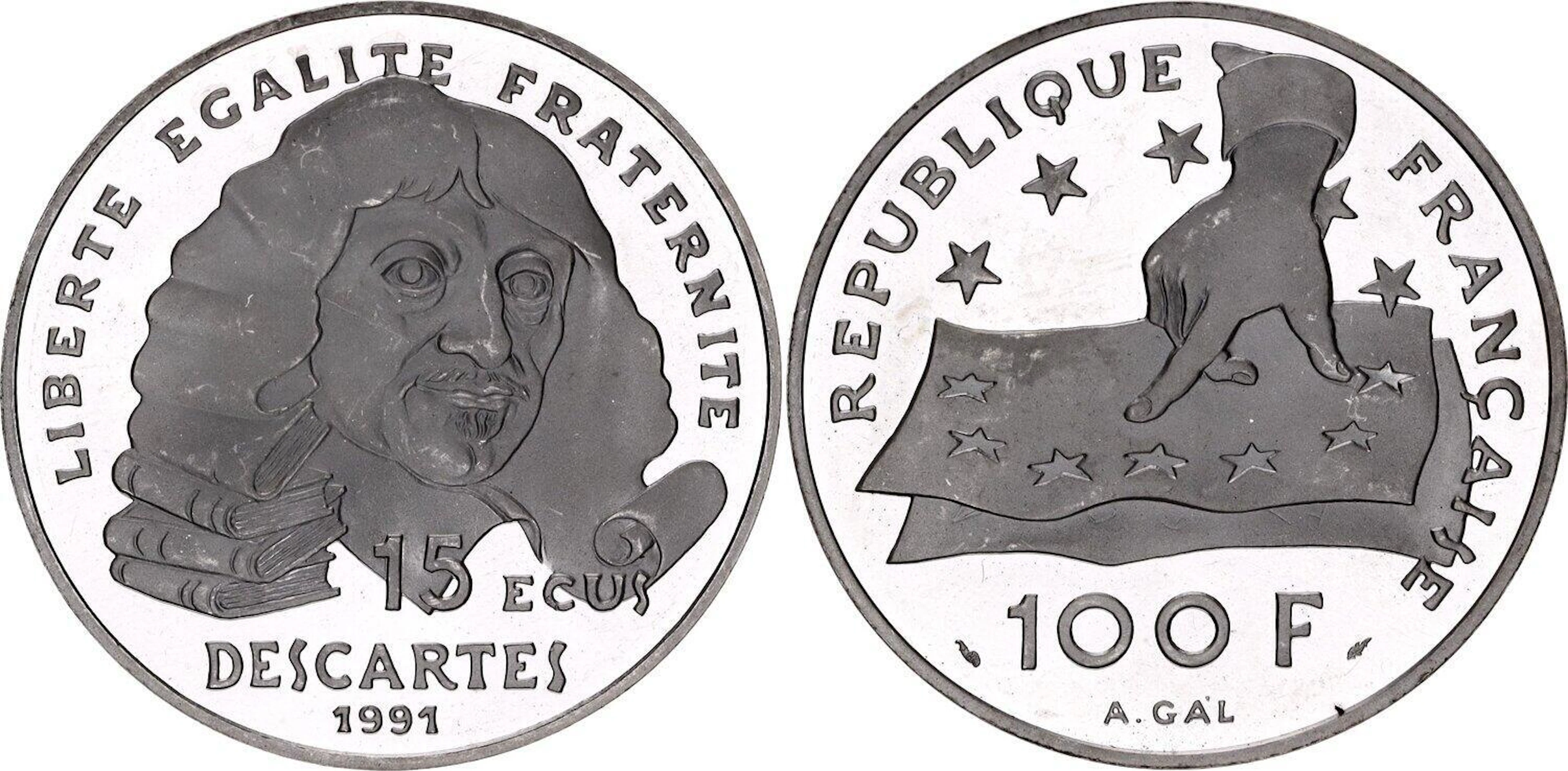 France 100 Francs / 15 Ecus 1991