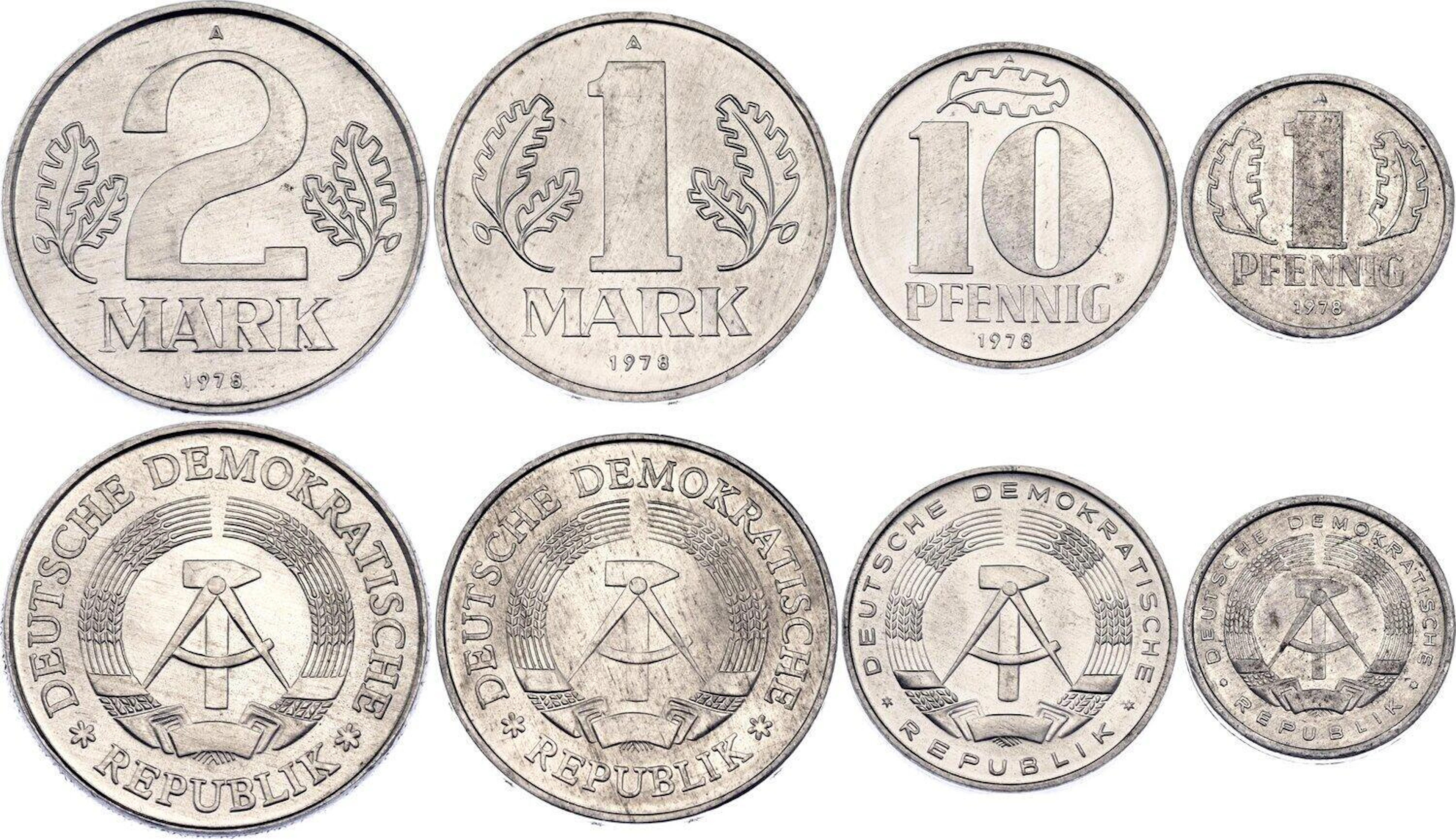 Germany - DDR Lot of 4 Coins 1978 A