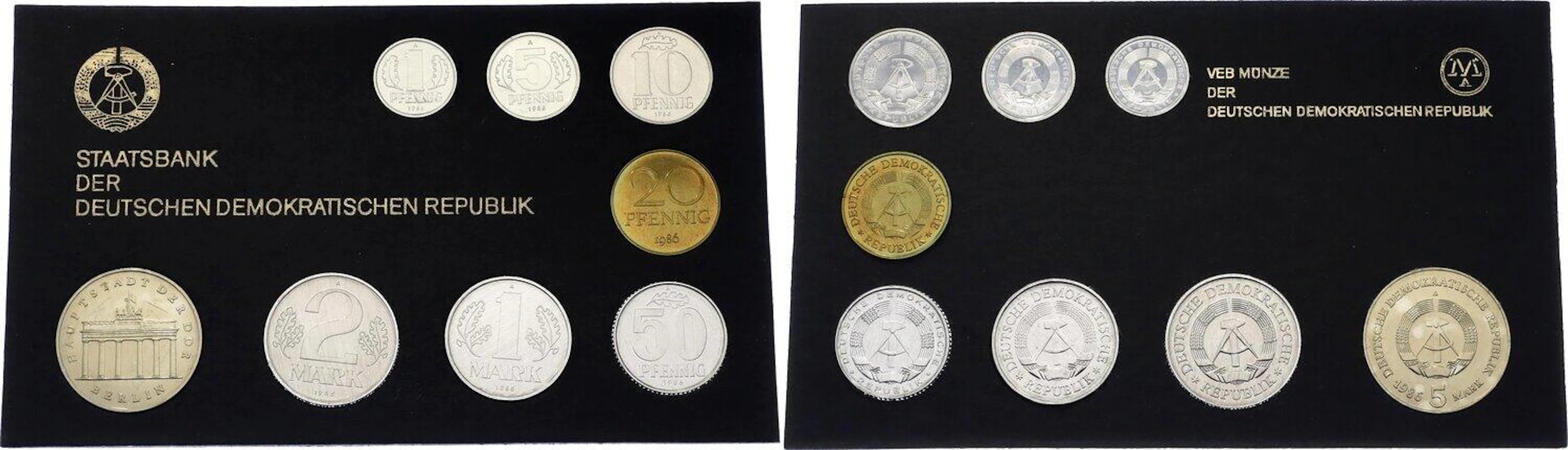 Germany - DDR Annual Coin Set of 8 Coins 1986 A