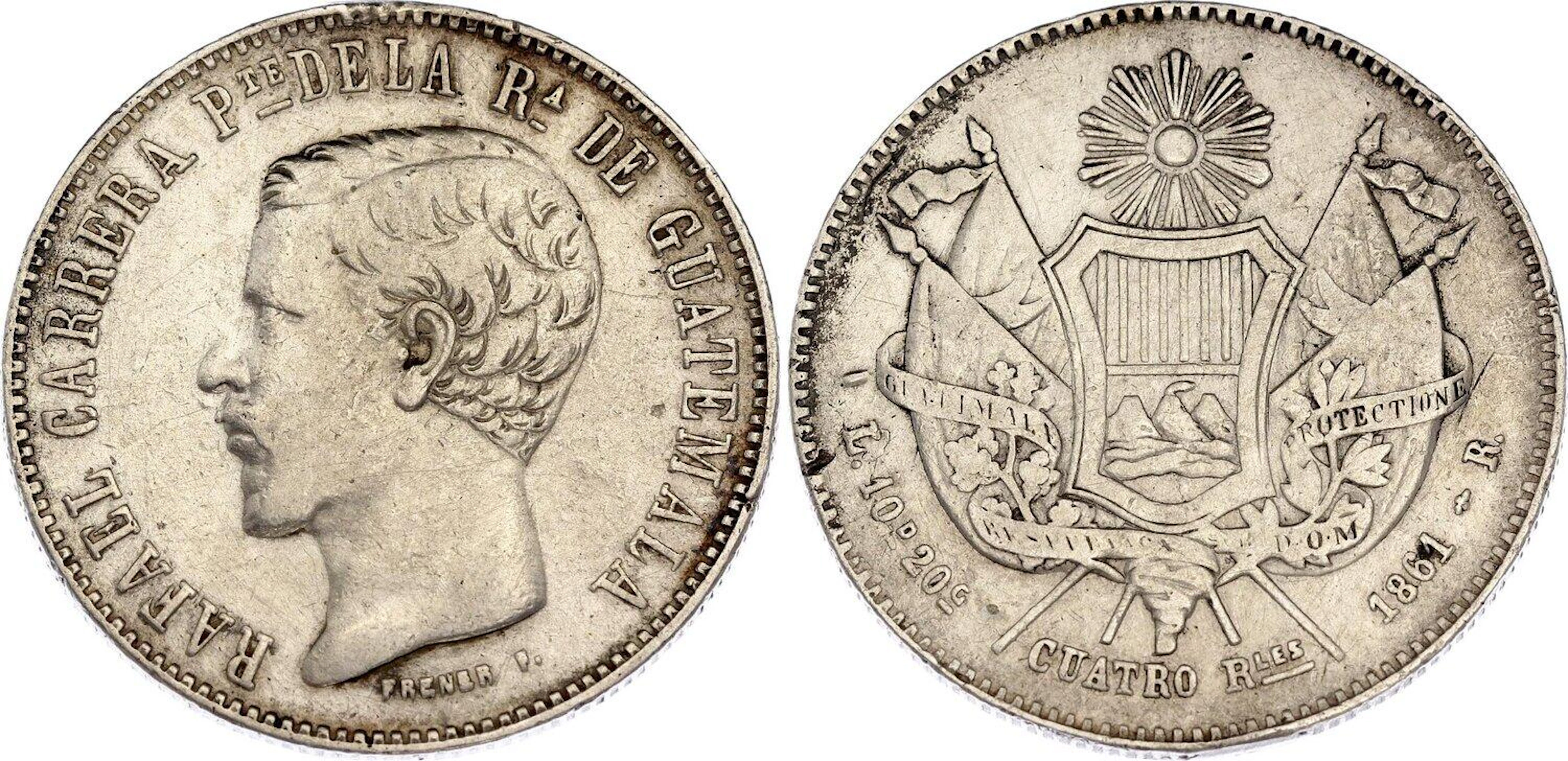 Guatemala 4 Reales 1861 R