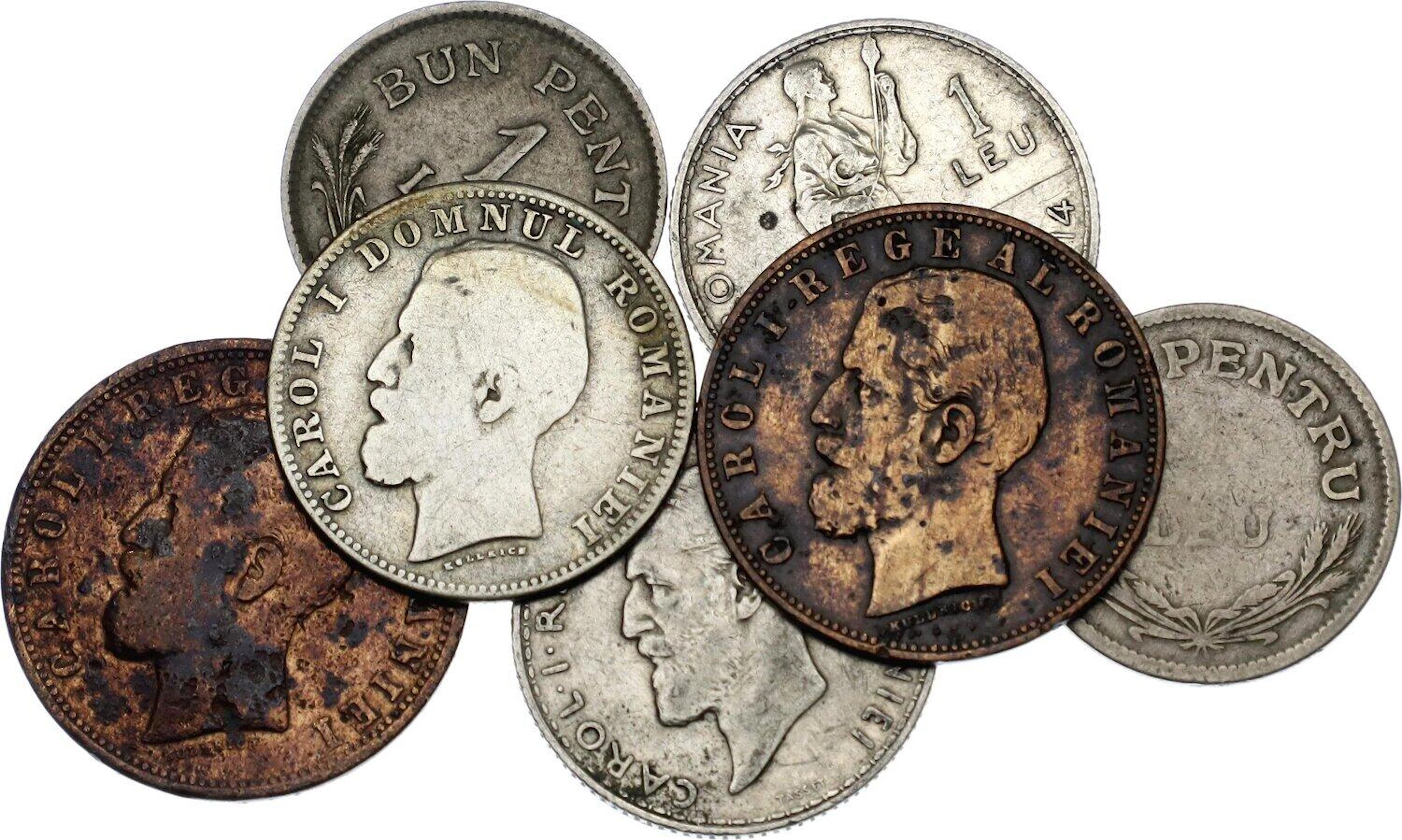 Romania Lot of 7 Coins 19th - 20th Century