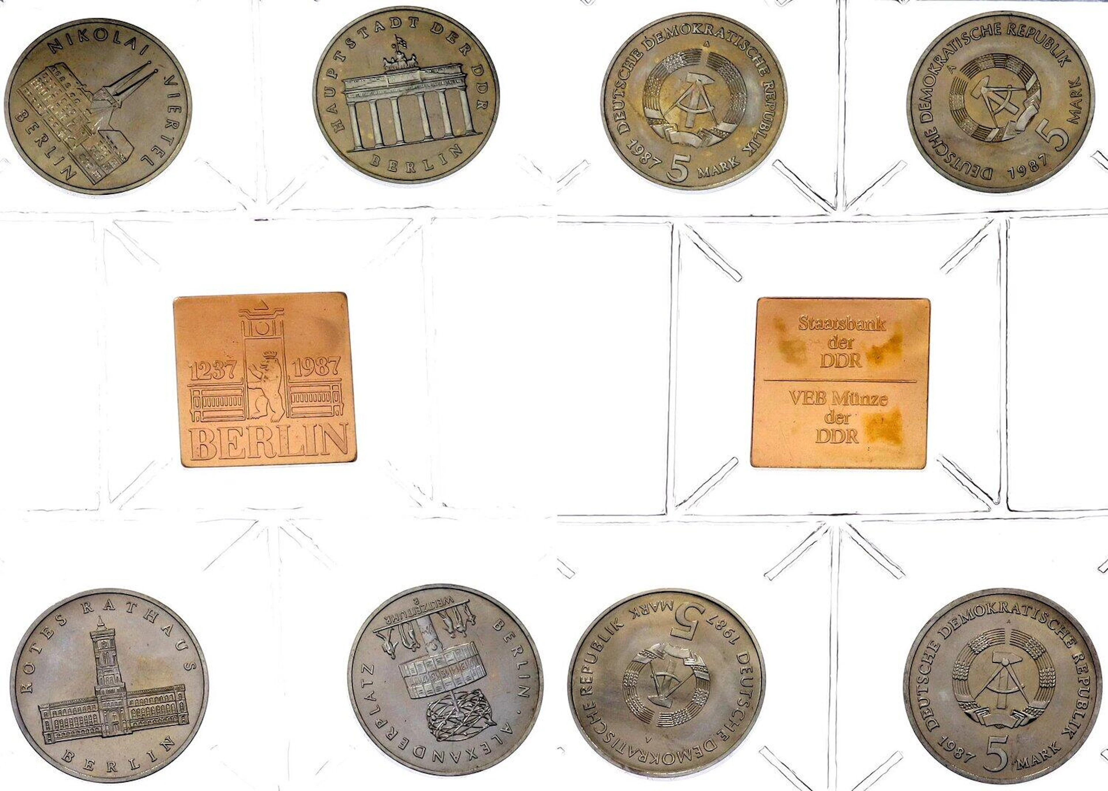 Germany - DDR Annual Mint Set 4 x 5 Mark & Token 1987