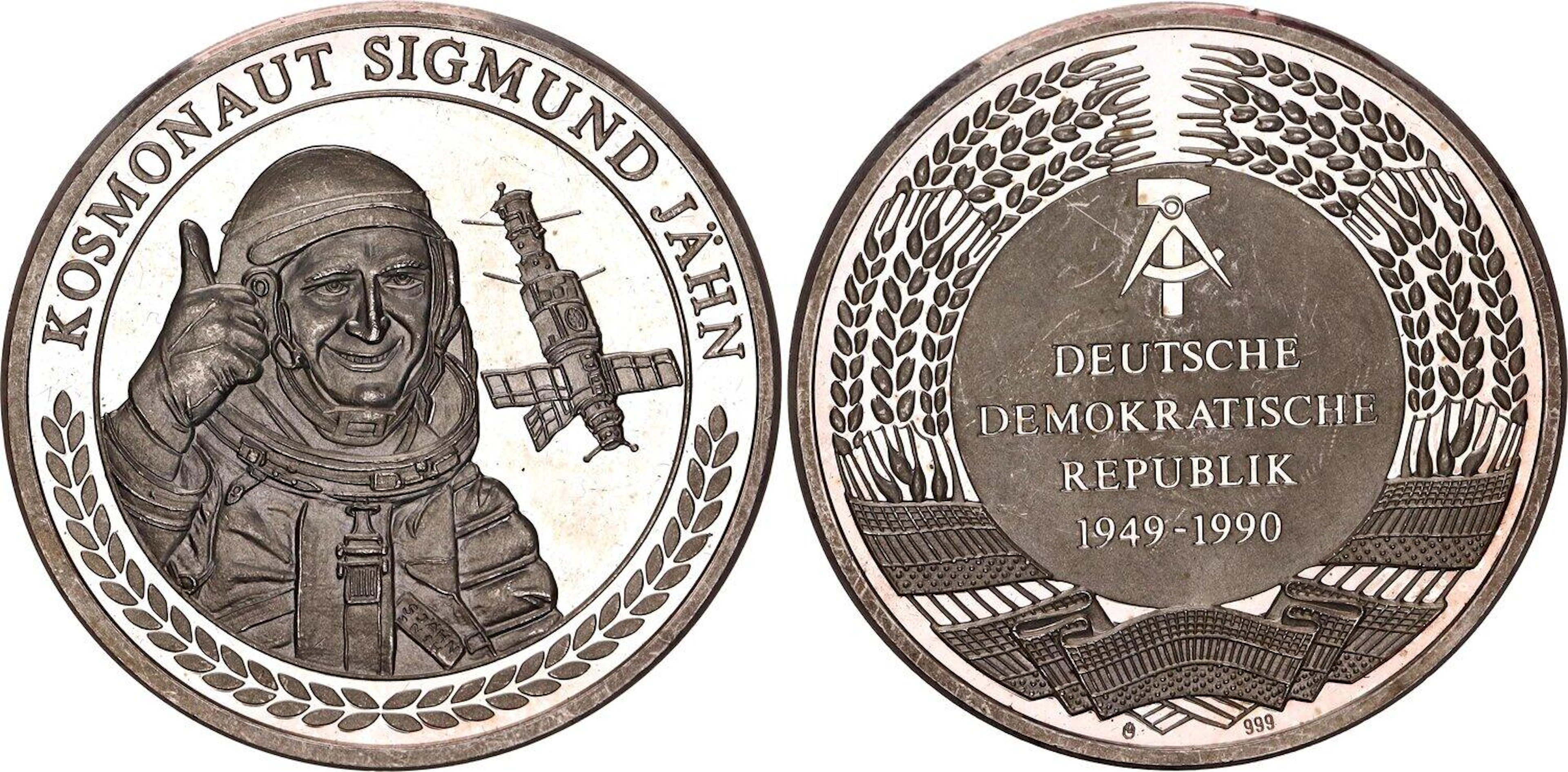 Germany - DDR Silver Medal "Cosmonaut Sigmund Yen" 1990