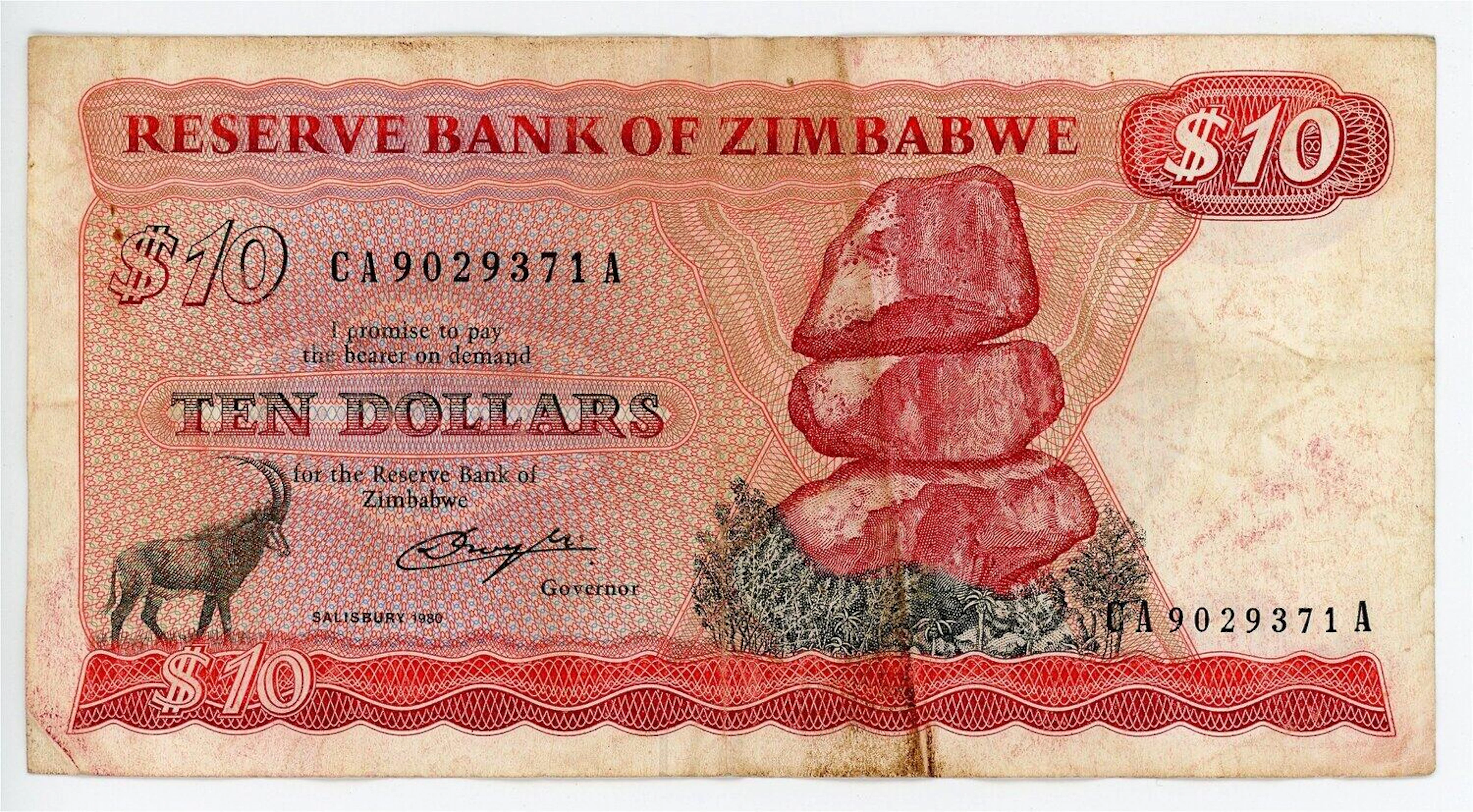 Zimbabwe 10 Dollars 1980