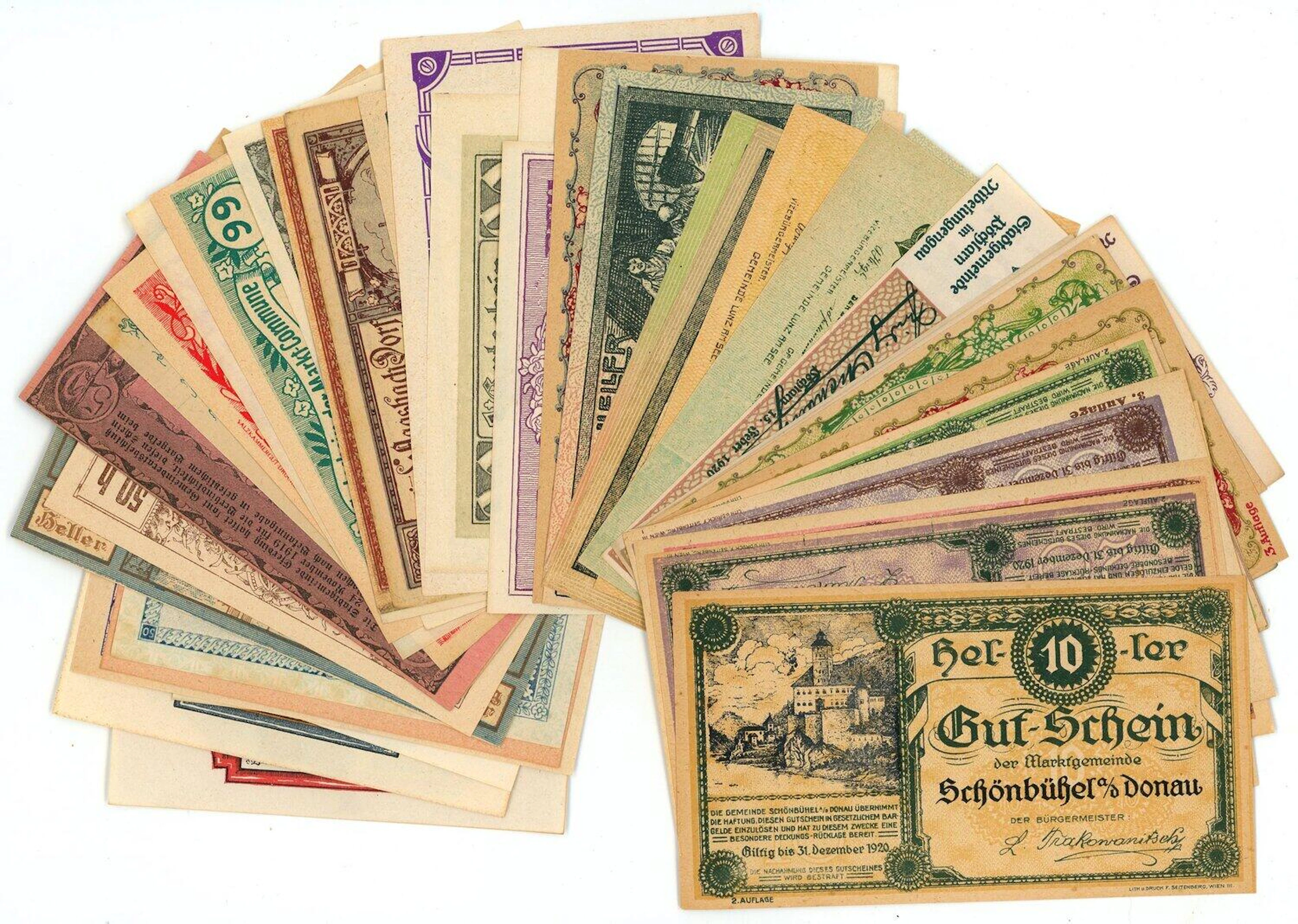 Austria Lot of 50 Notgelds 1920 - 1922