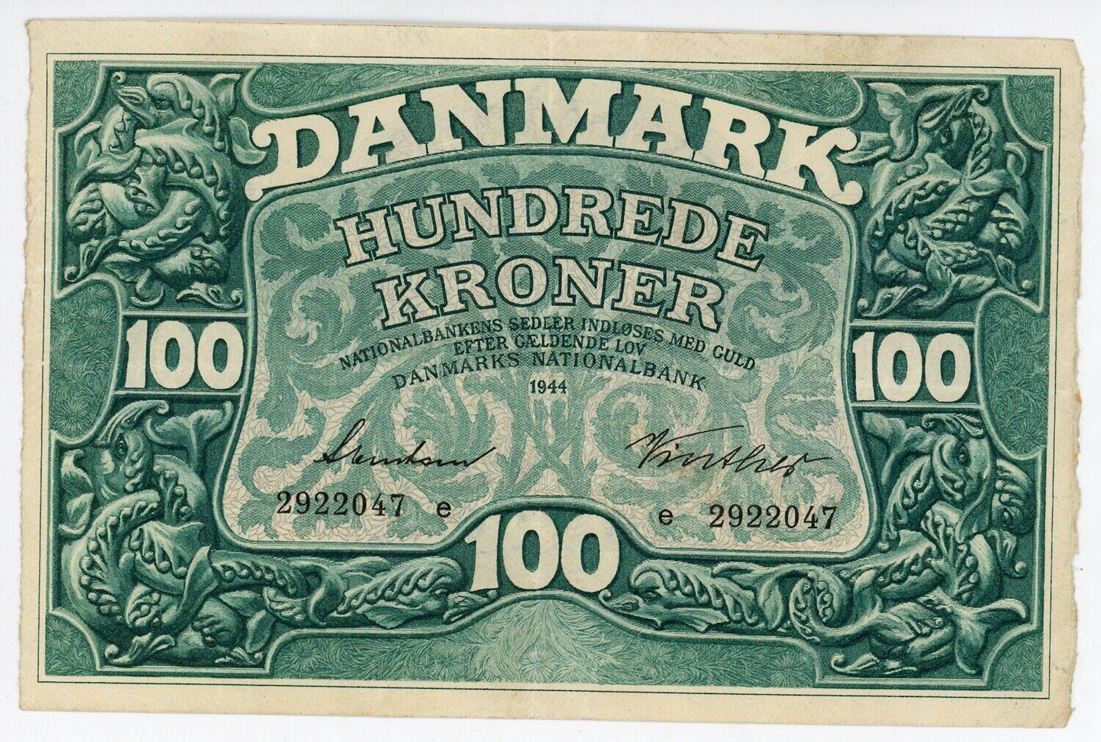 Denmark 100 Kroner 1944