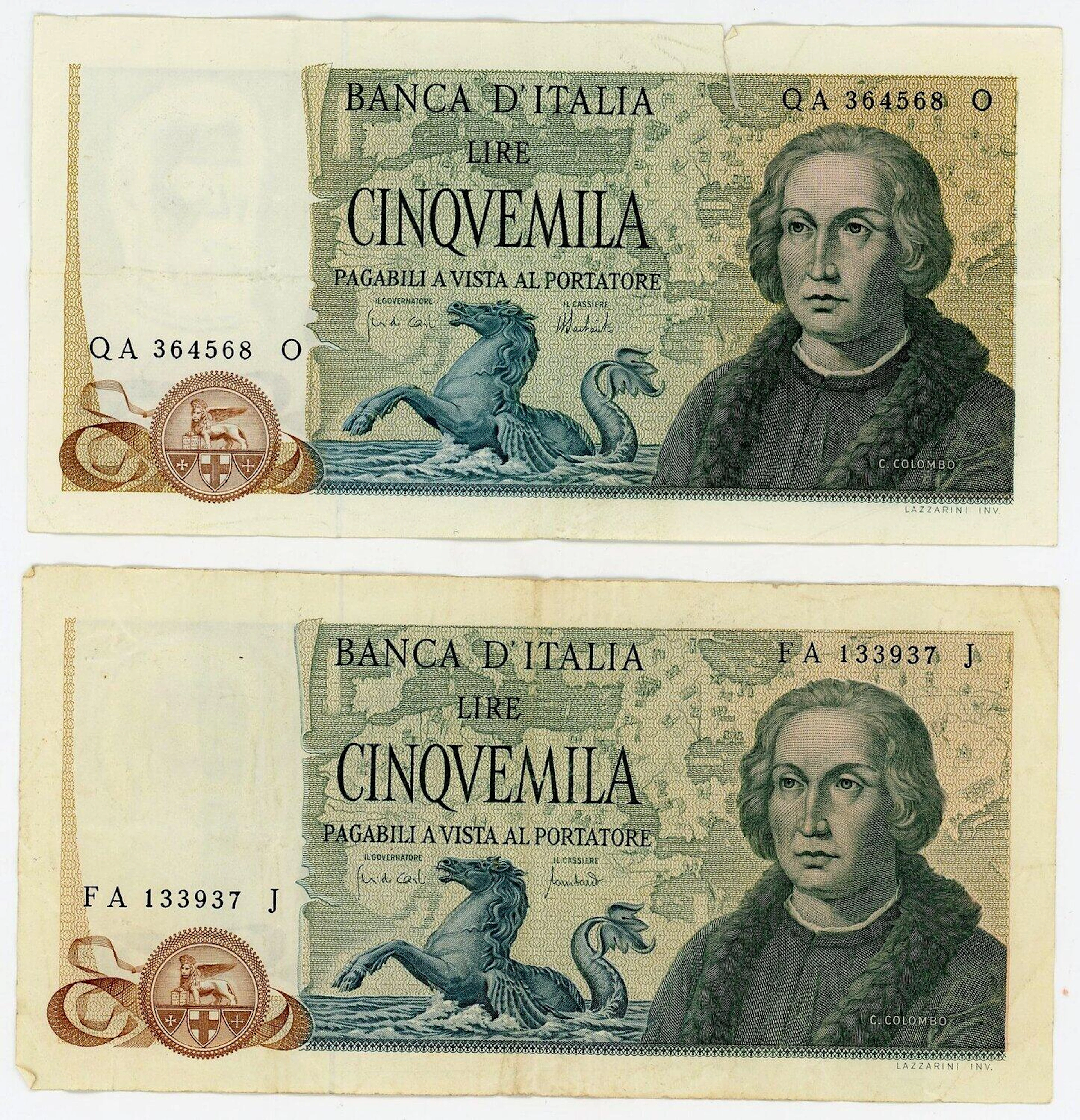 Italy 2 x 5000 Lire 1973