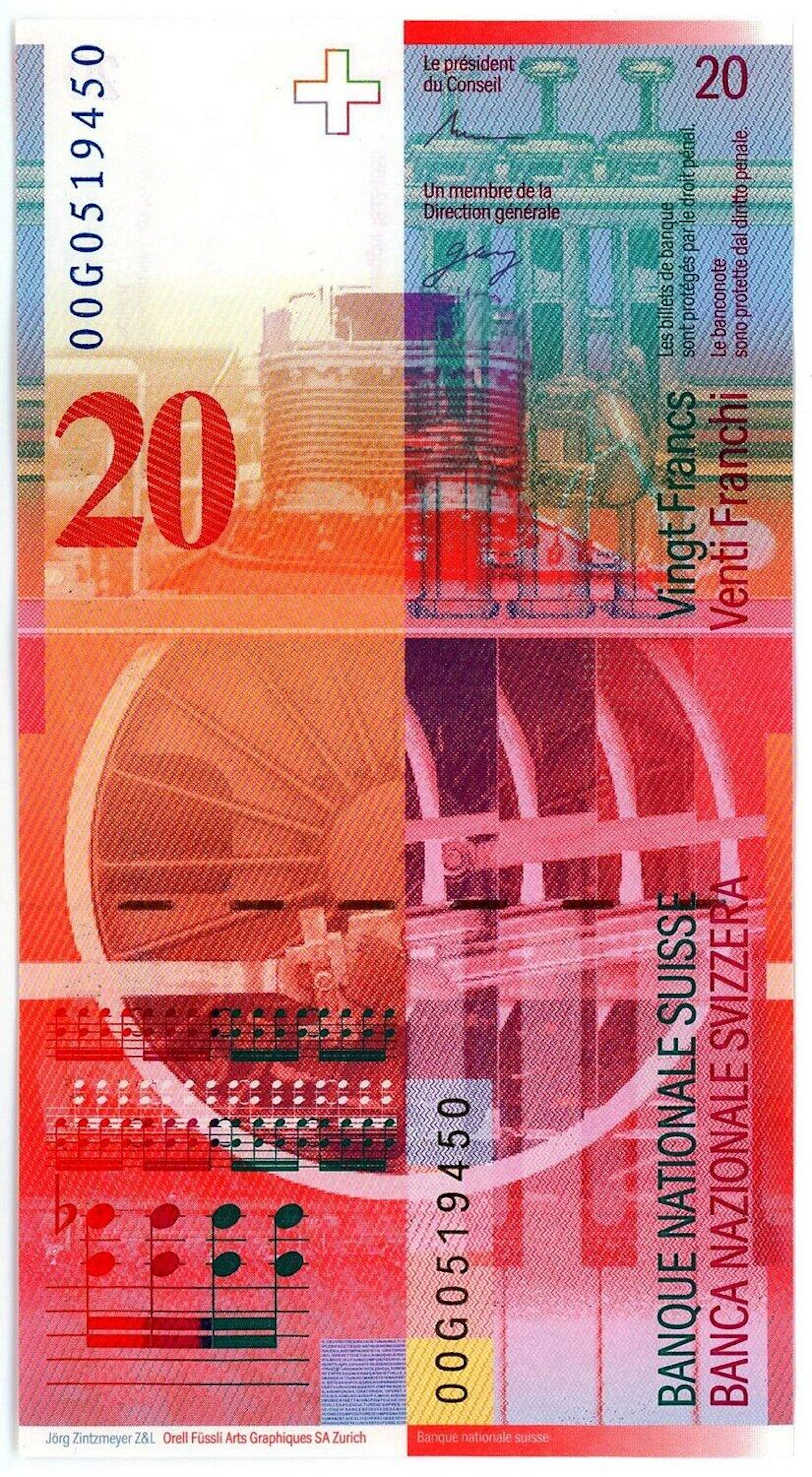 Switzerland 20 Francs 2000 (ND)