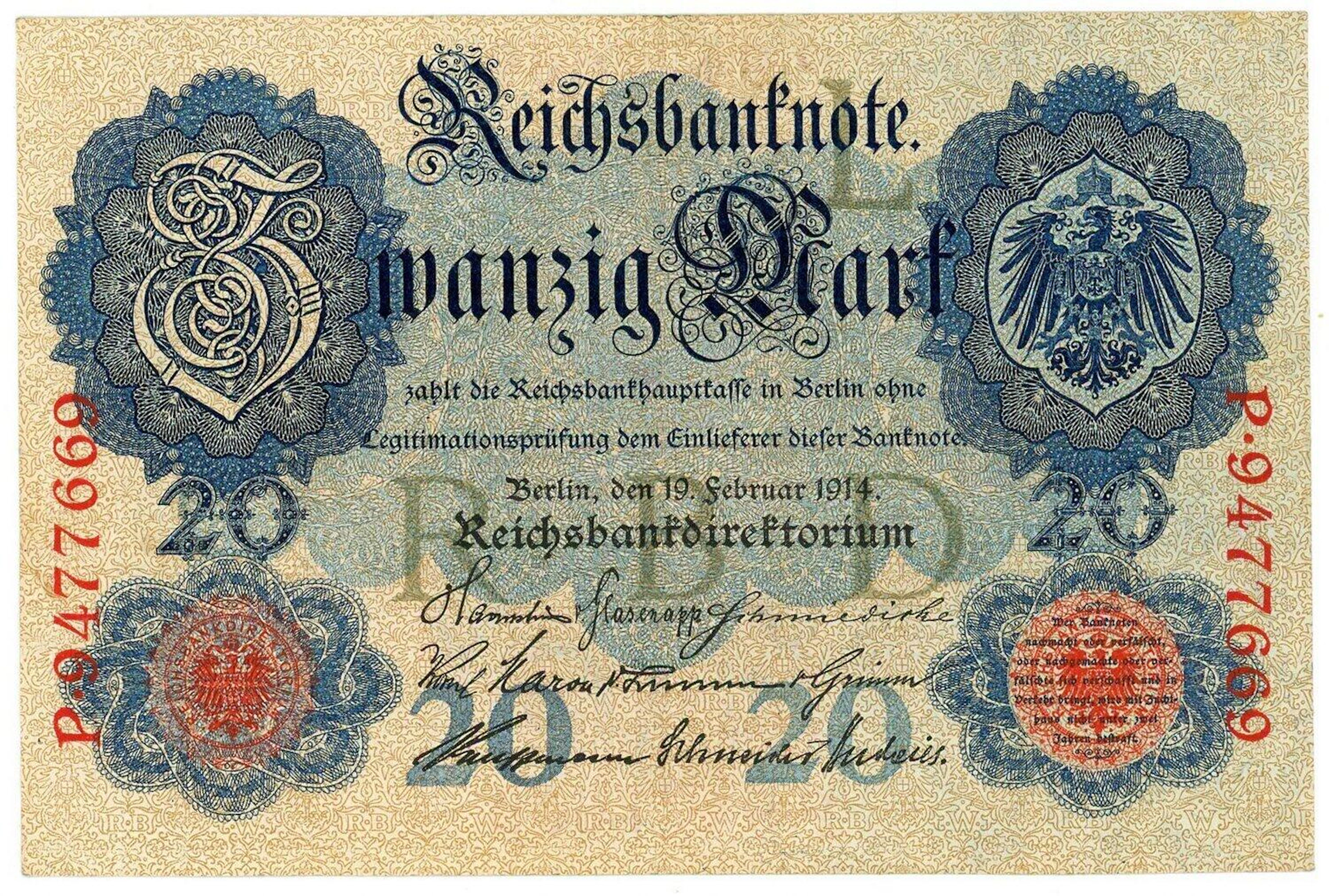 Germany - Empire 20 Mark 1914 L