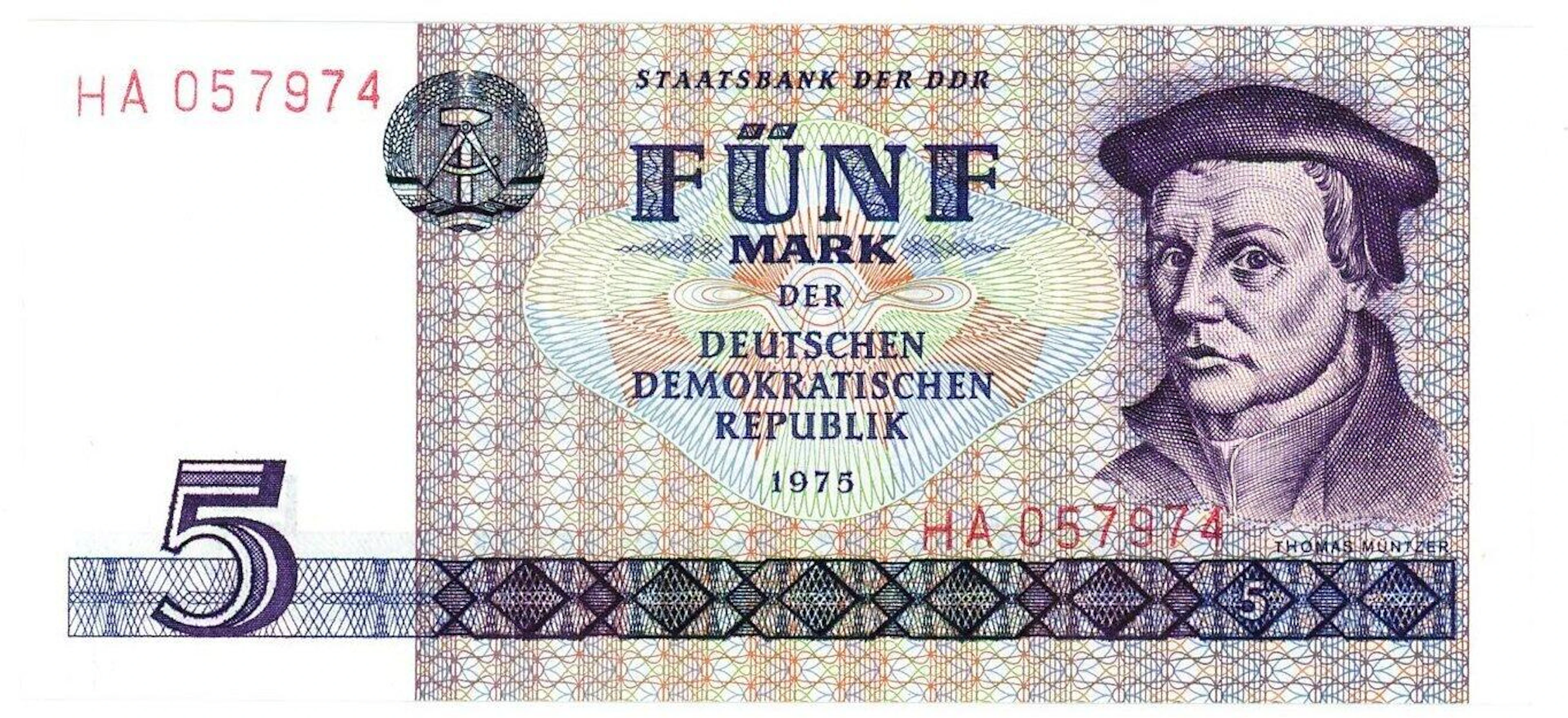 Germany - DDR 5 Mark 1975