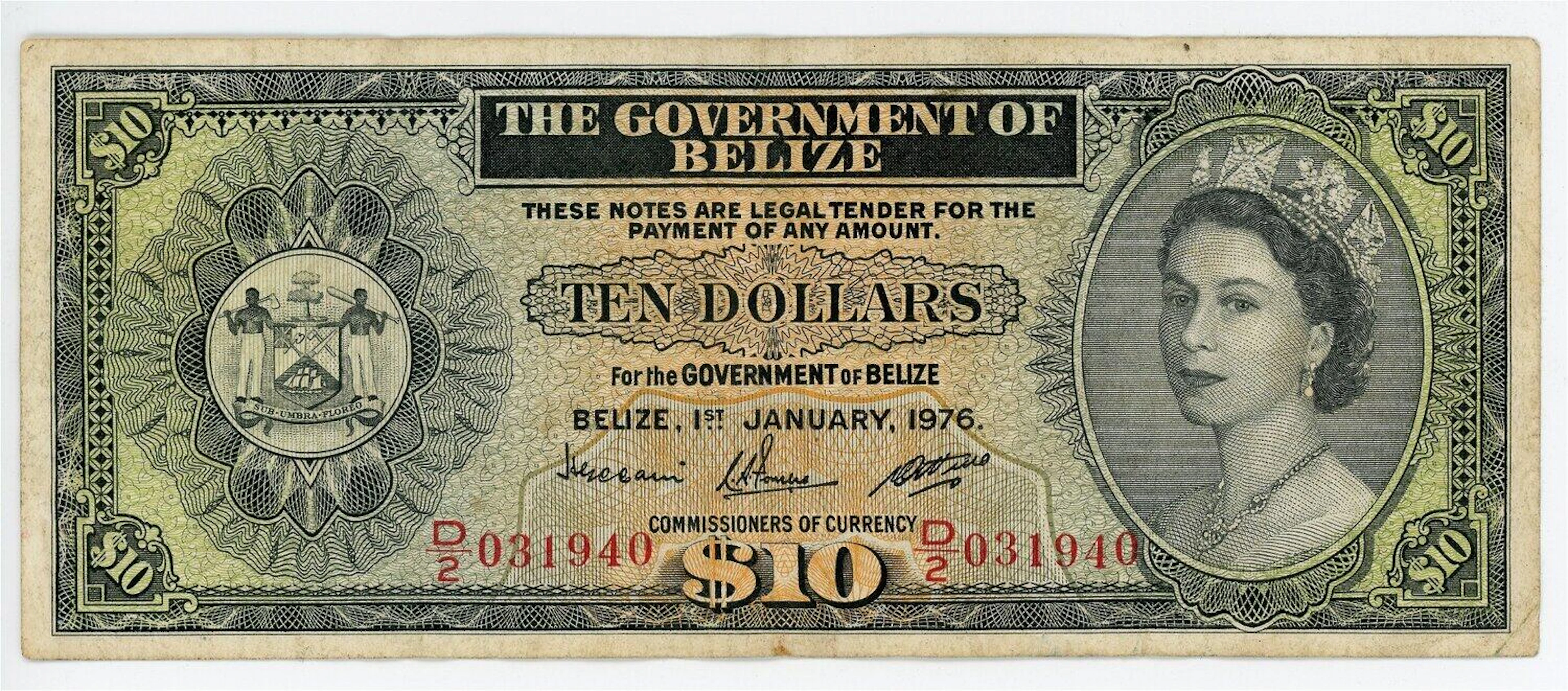 Belize 10 Dollars 1976