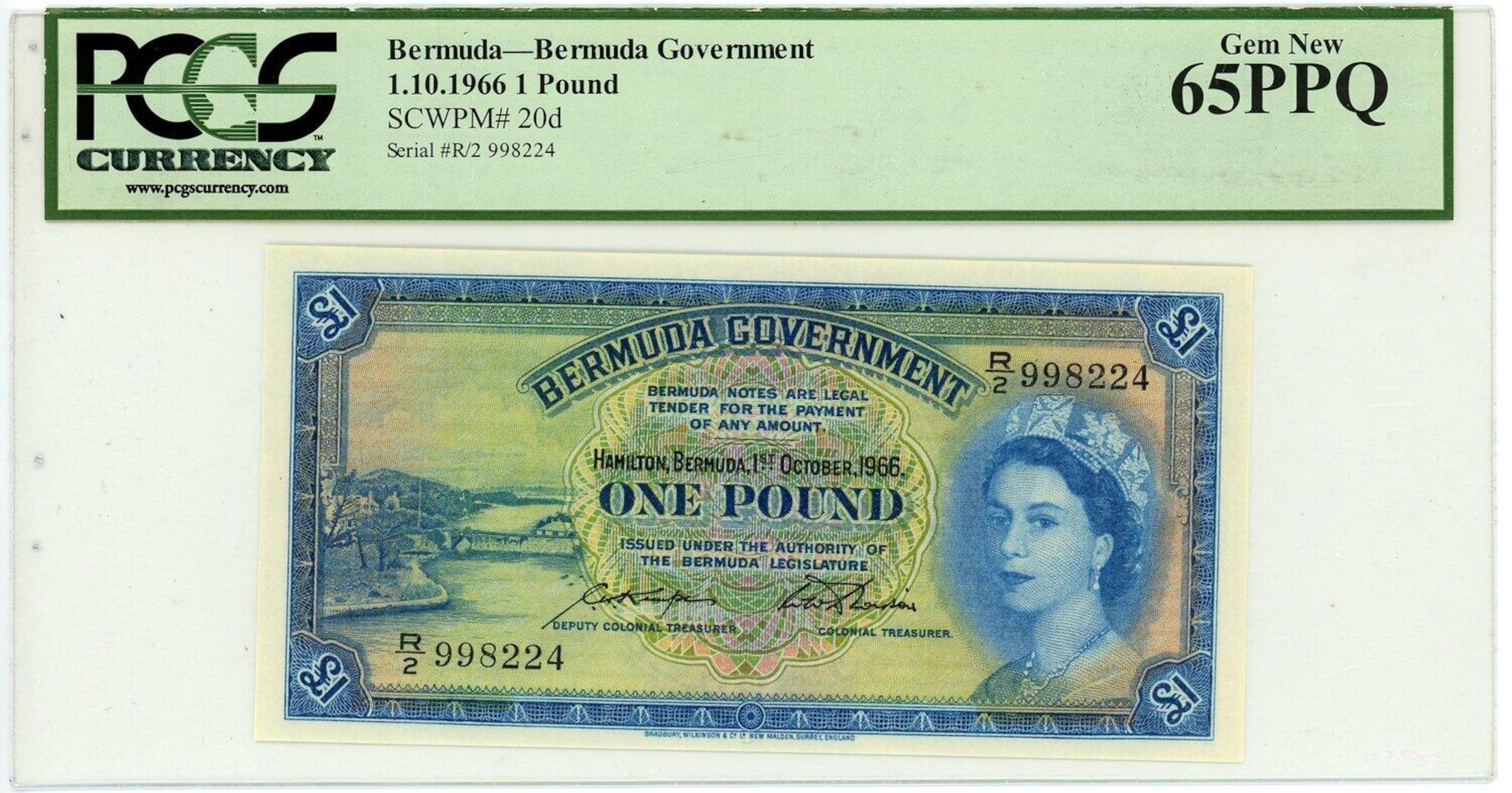 Bermuda 1 Pound 1966 PCGS 65 PPQ Gem New