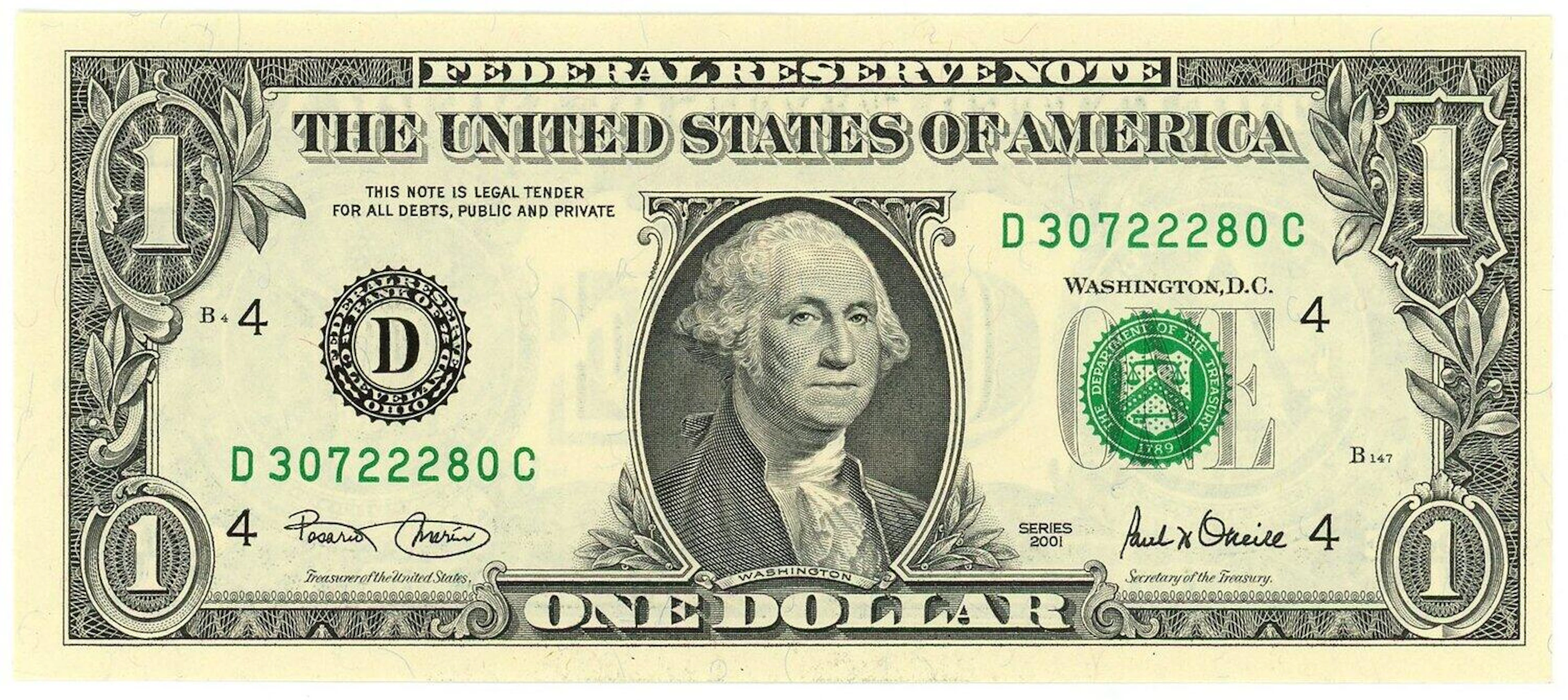 United States 1 Dollar 2001 B 4 / B 147