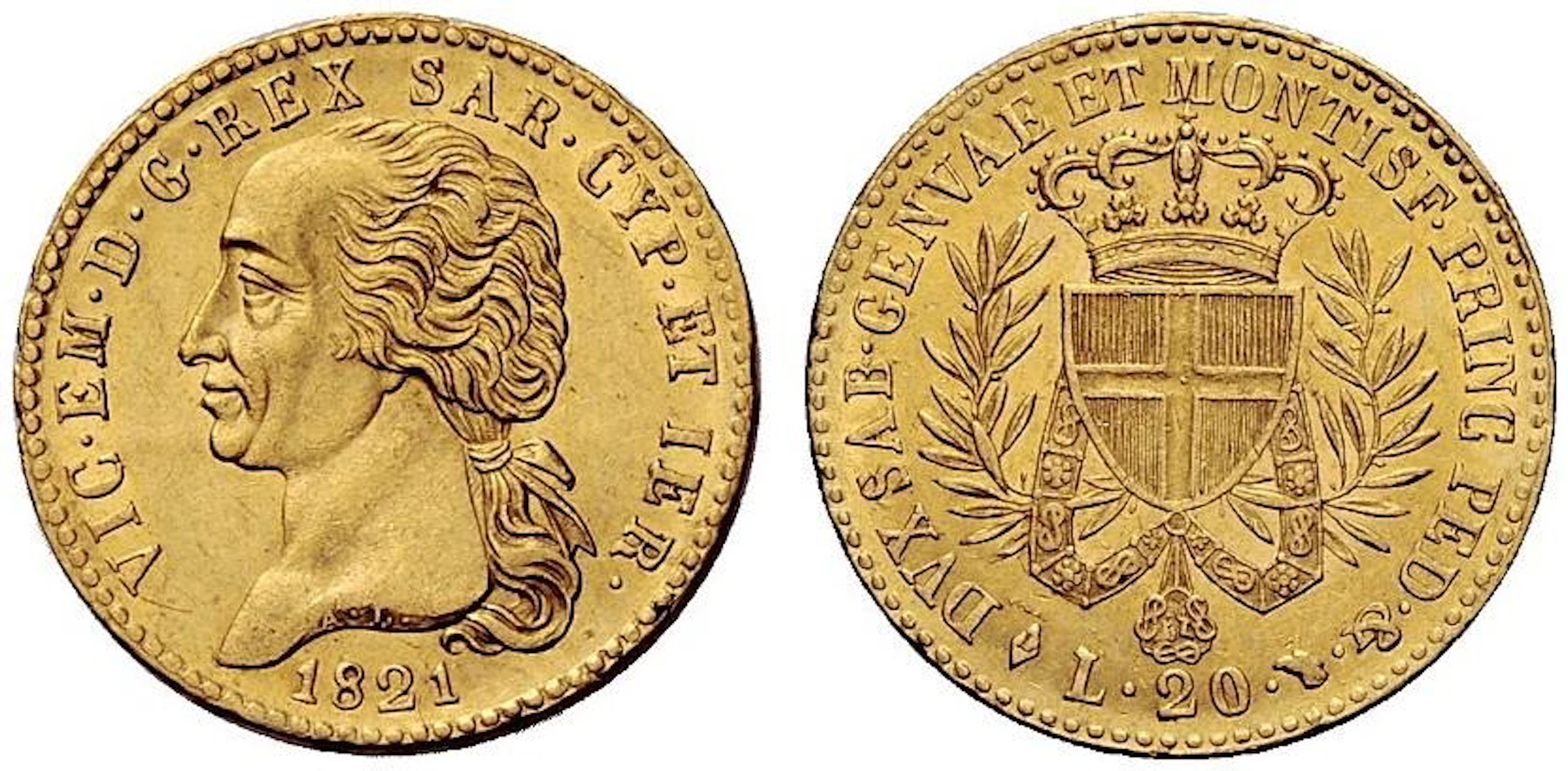 Vittorio Emanuele I, 1802-1821. Monetazione decimale.
