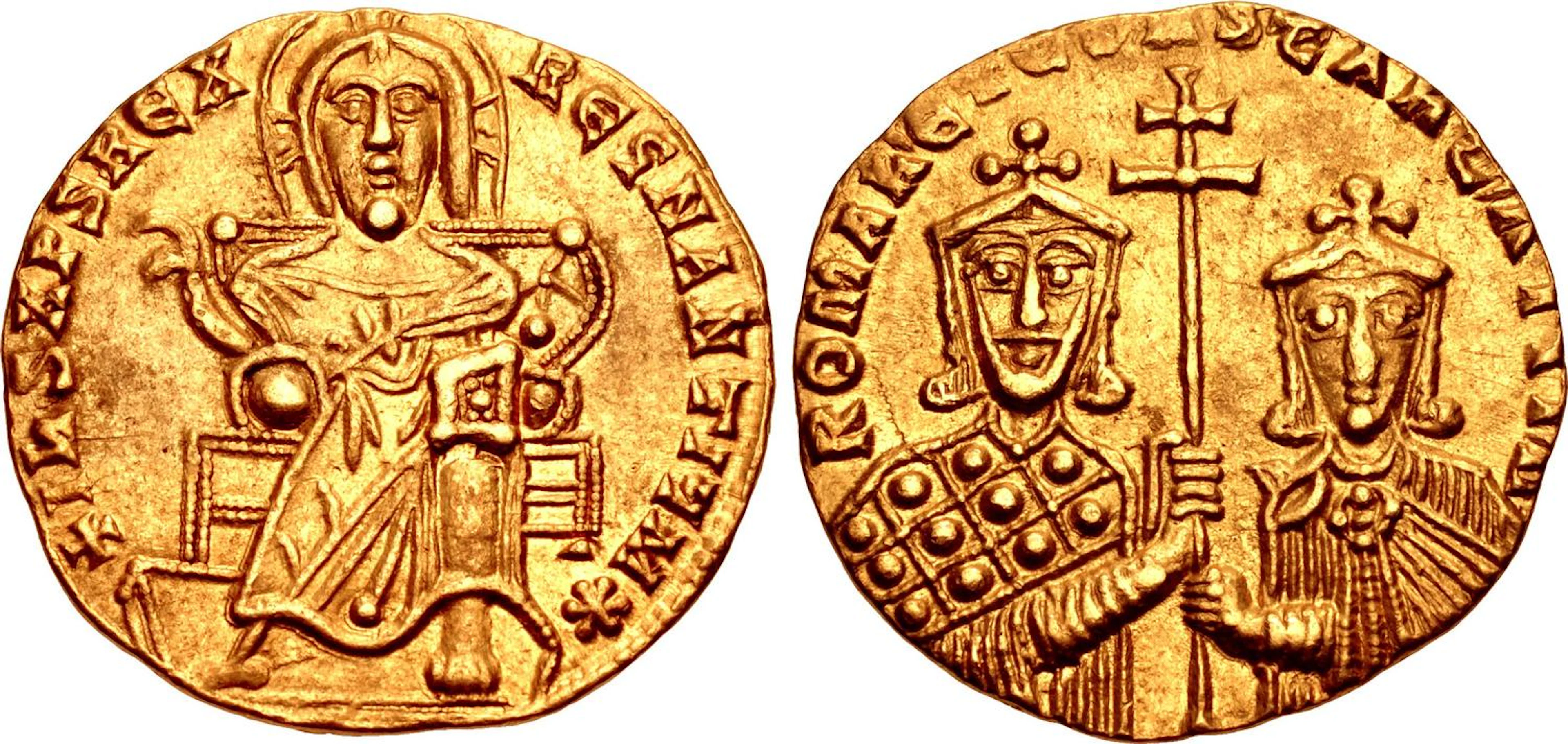 Constantine VII Porphyrogenitus, with Romanus I.