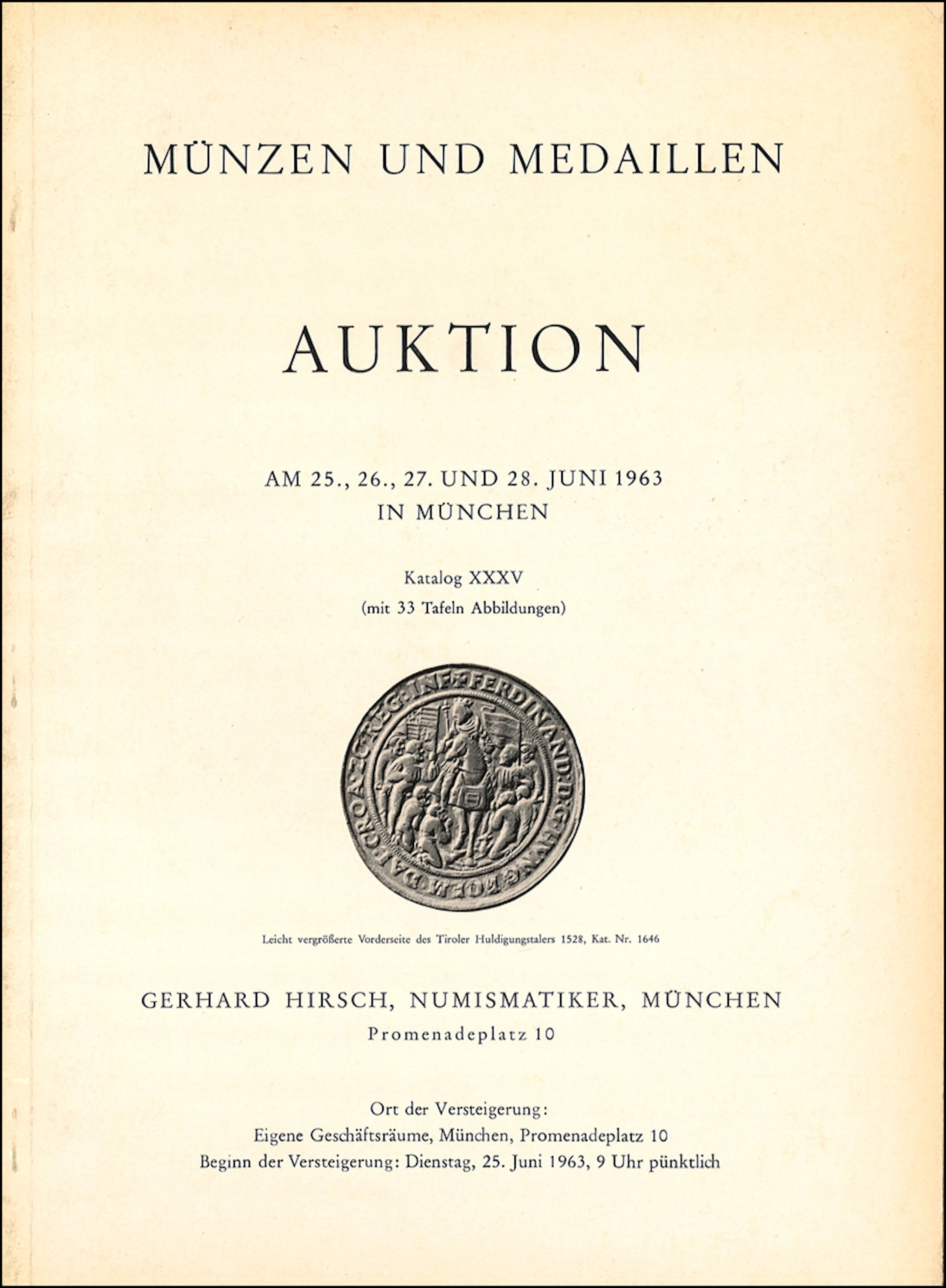 [35] Münzen und Medaillen Auktion; Goldmünzen und Goldmedaillen