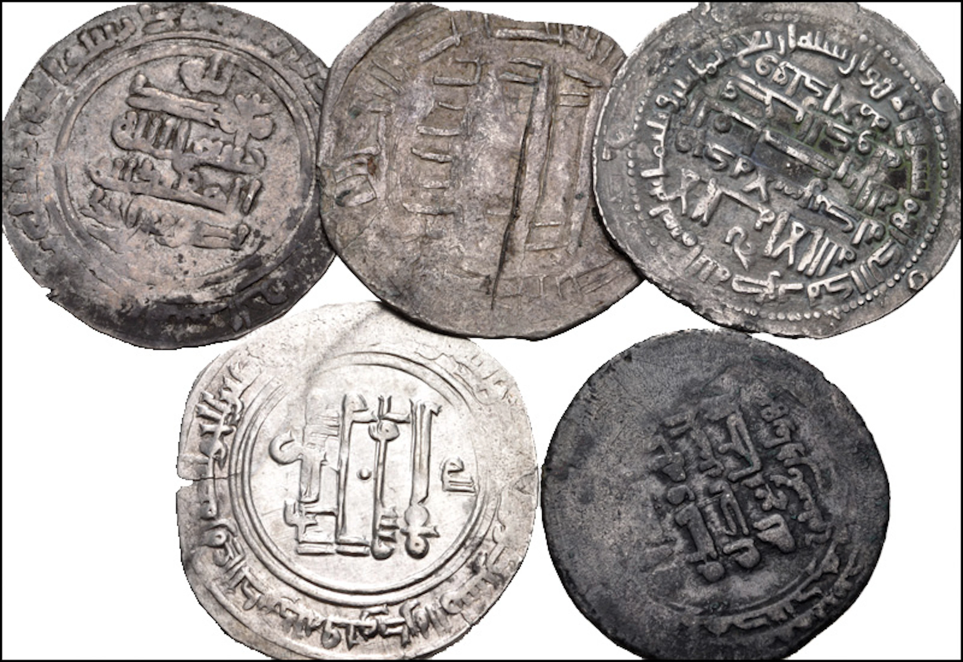 ISLAMIC. Mixed. Lot of five (5) AR dirhams.