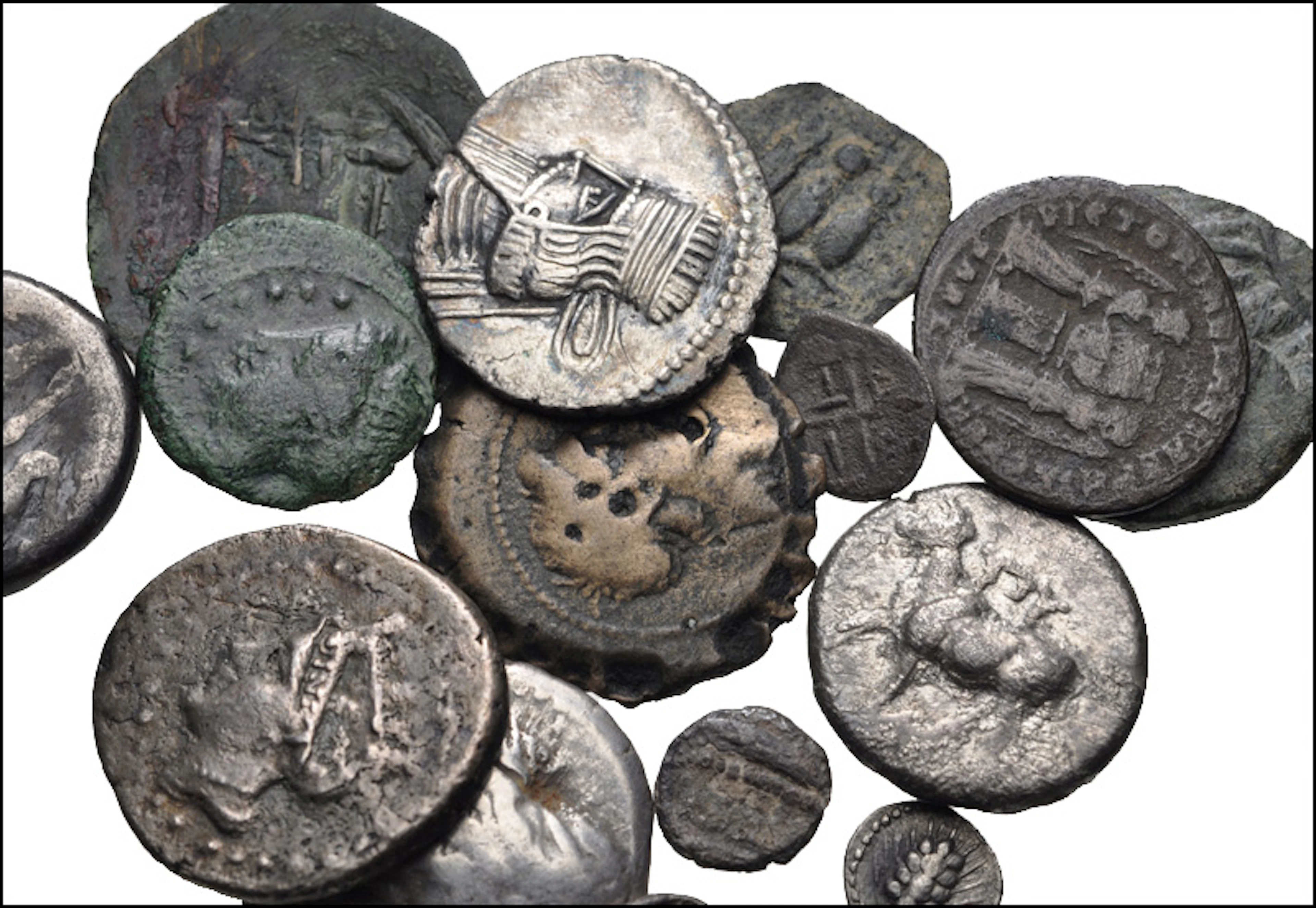 MIXED. Greek to World. Lot of three (16) AR and Æ denominations.