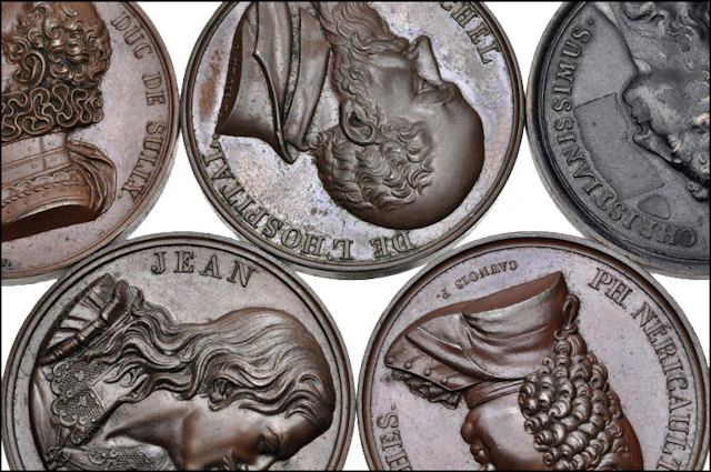 MEDALS. Lot of five (5) French bronze medals.