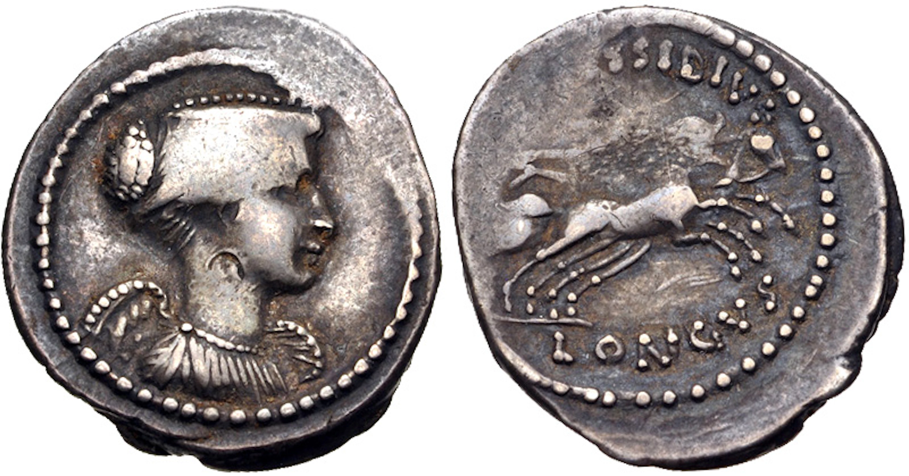 Moneyer issues of Imperatorial Rome. L. Mussidius Longus.