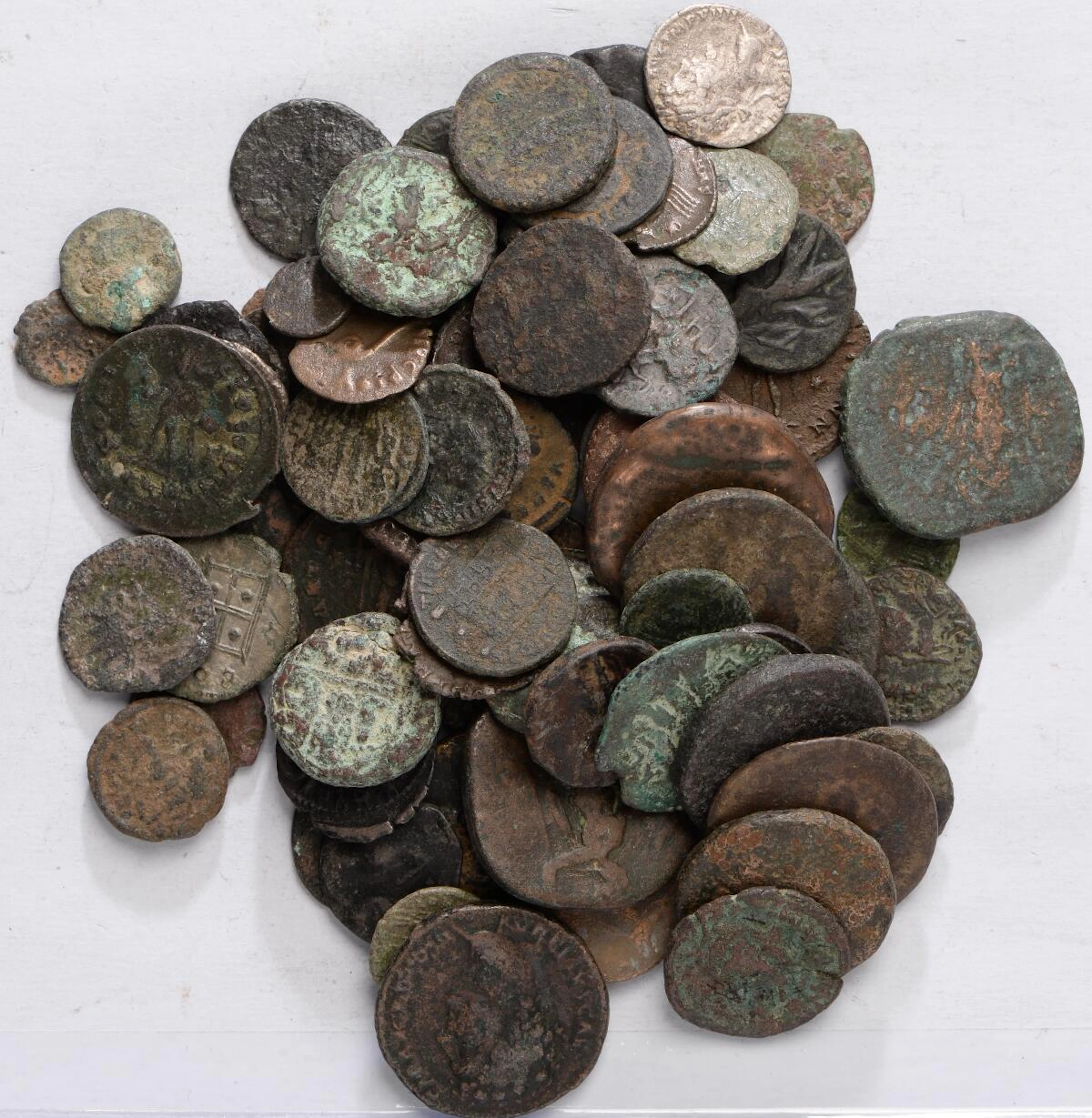 Miscellaneous Roman Bronze Coins (67): denarii (3); Venetian grosso
