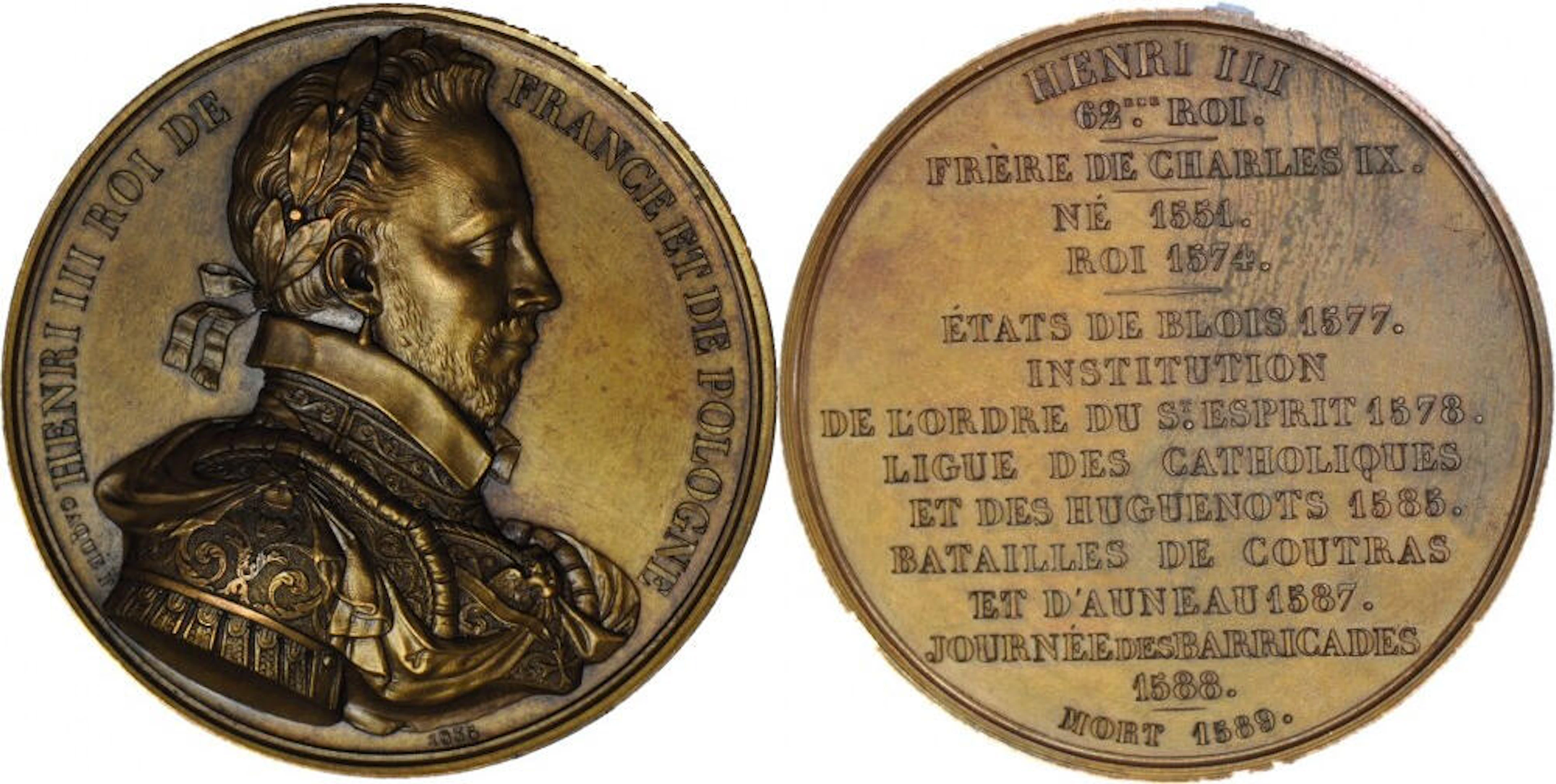 Medal ze suity królewskiej- Henryk III król Francji i Polski